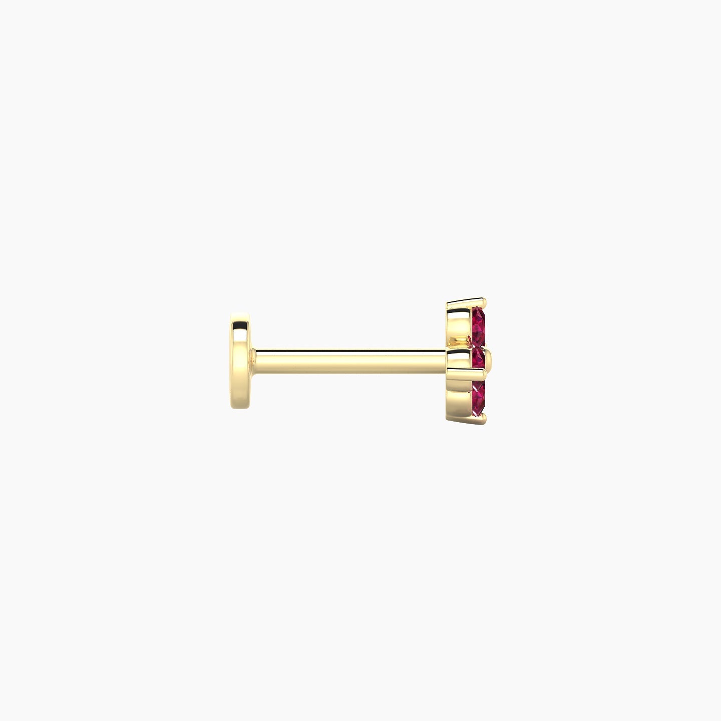 Eris | 18k Yellow Gold 6.5 mm 5 mm Flower Ruby Nostril Piercing