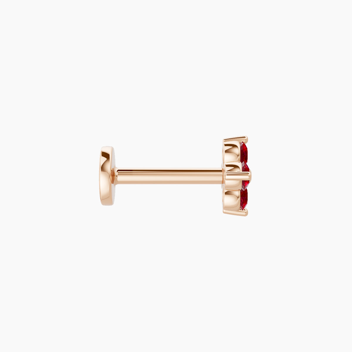 Eris | 18k Rose Gold 6.5 mm 5 mm Flower Ruby Piercing