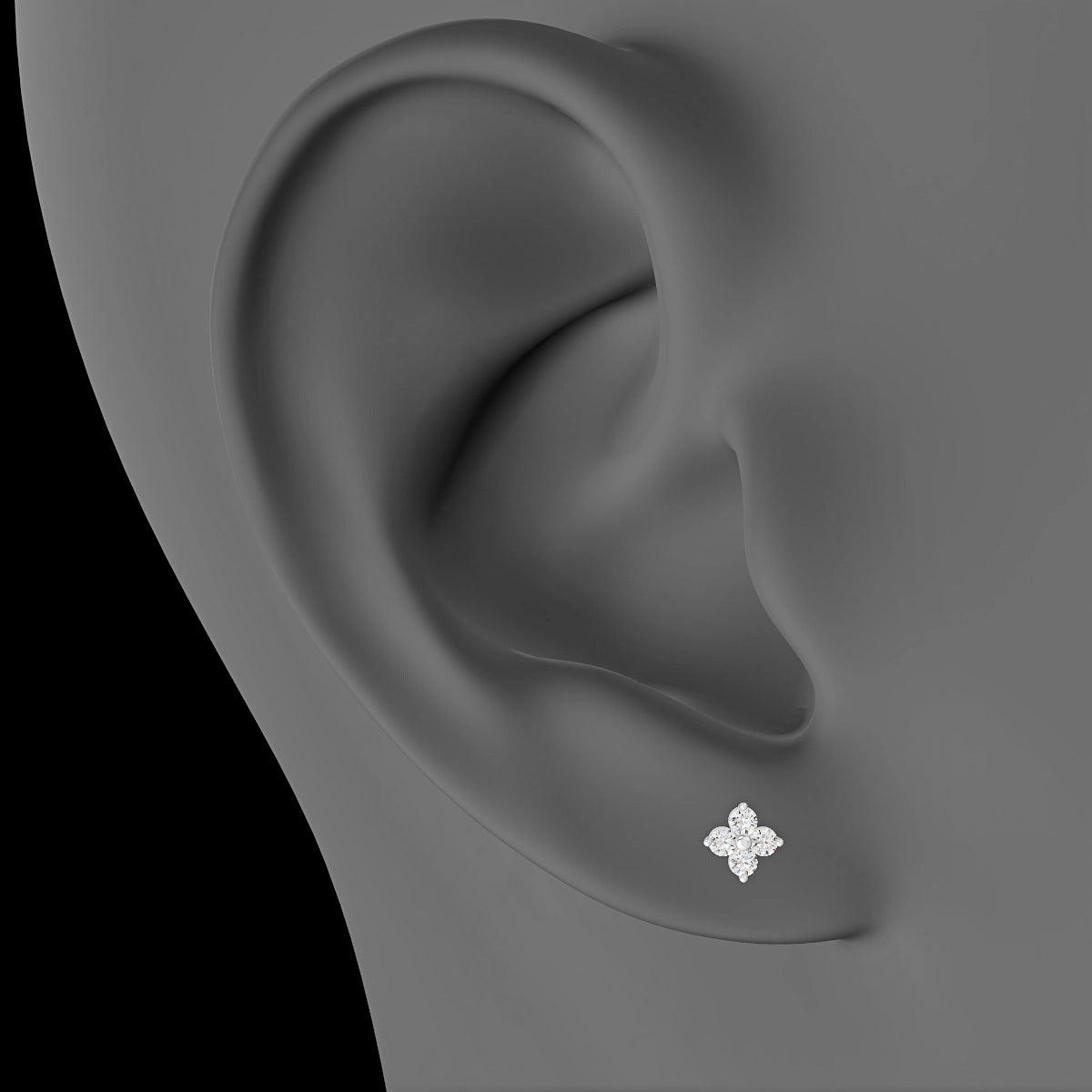 Eris | 18k White Gold 5 mm 6.5 mm Flower Diamond Piercing