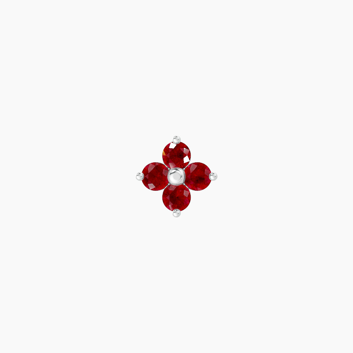Eris | 18k White Gold 6.5 mm 5 mm Flower Ruby Piercing