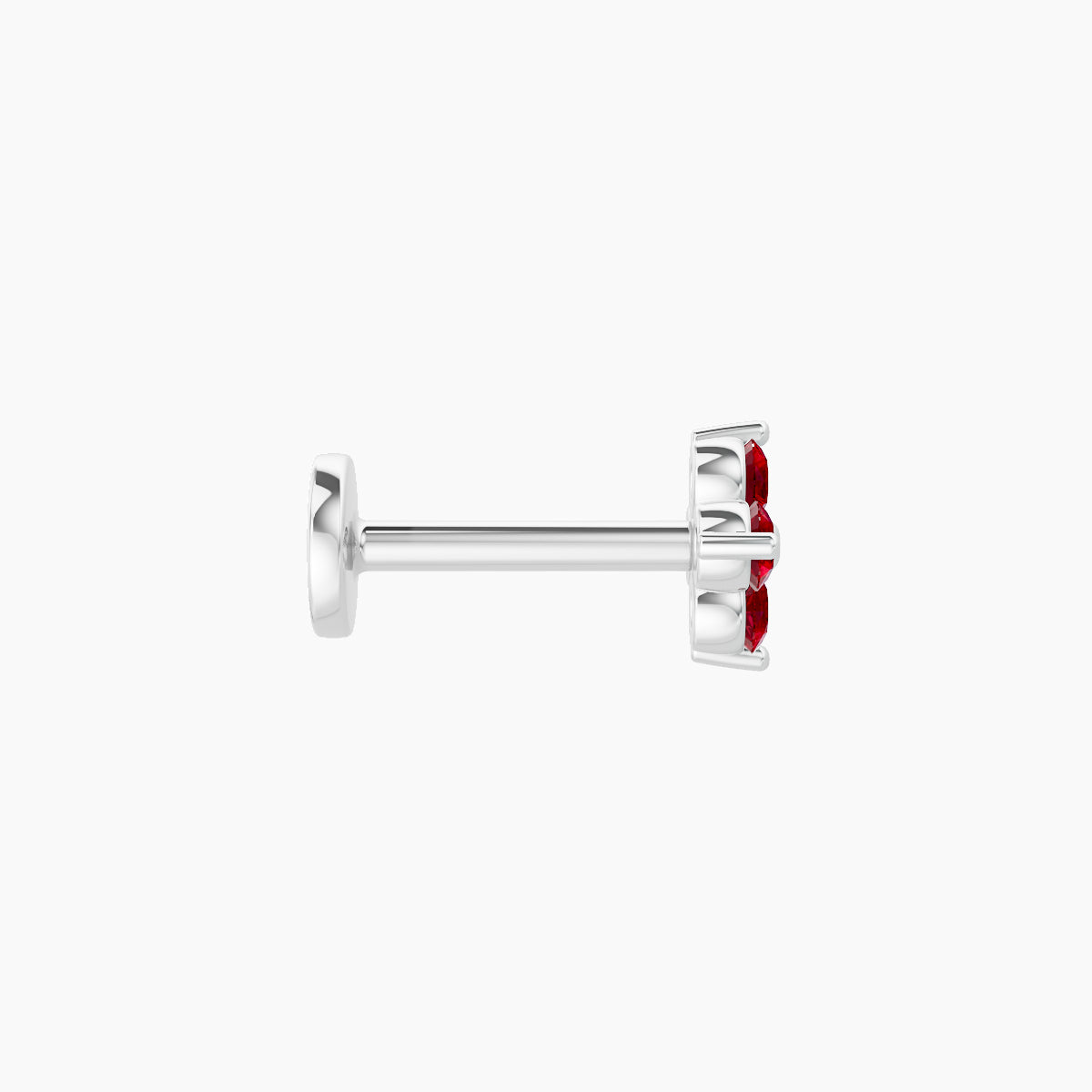 Eris | 18k White Gold 6.5 mm 5 mm Flower Ruby Piercing