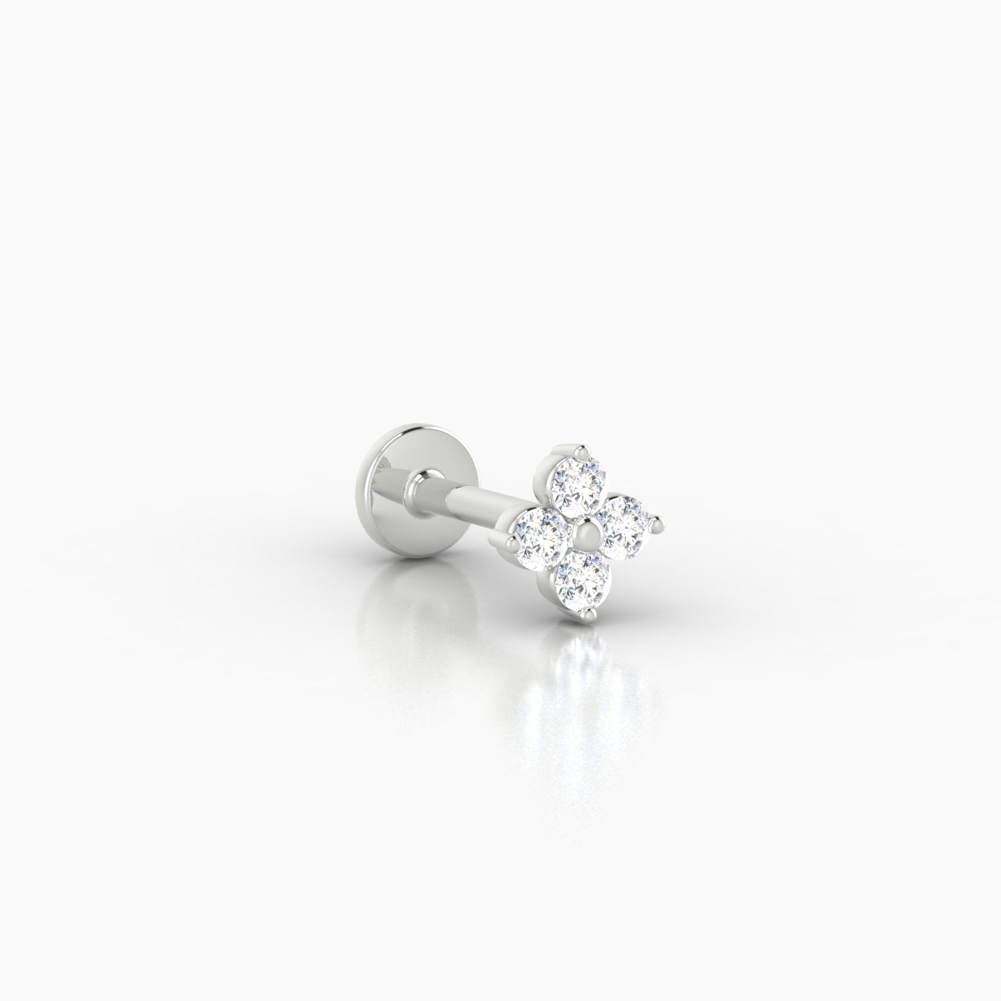 Eris | 18k White Gold 5 mm 6.5 mm Flower Diamond Piercing