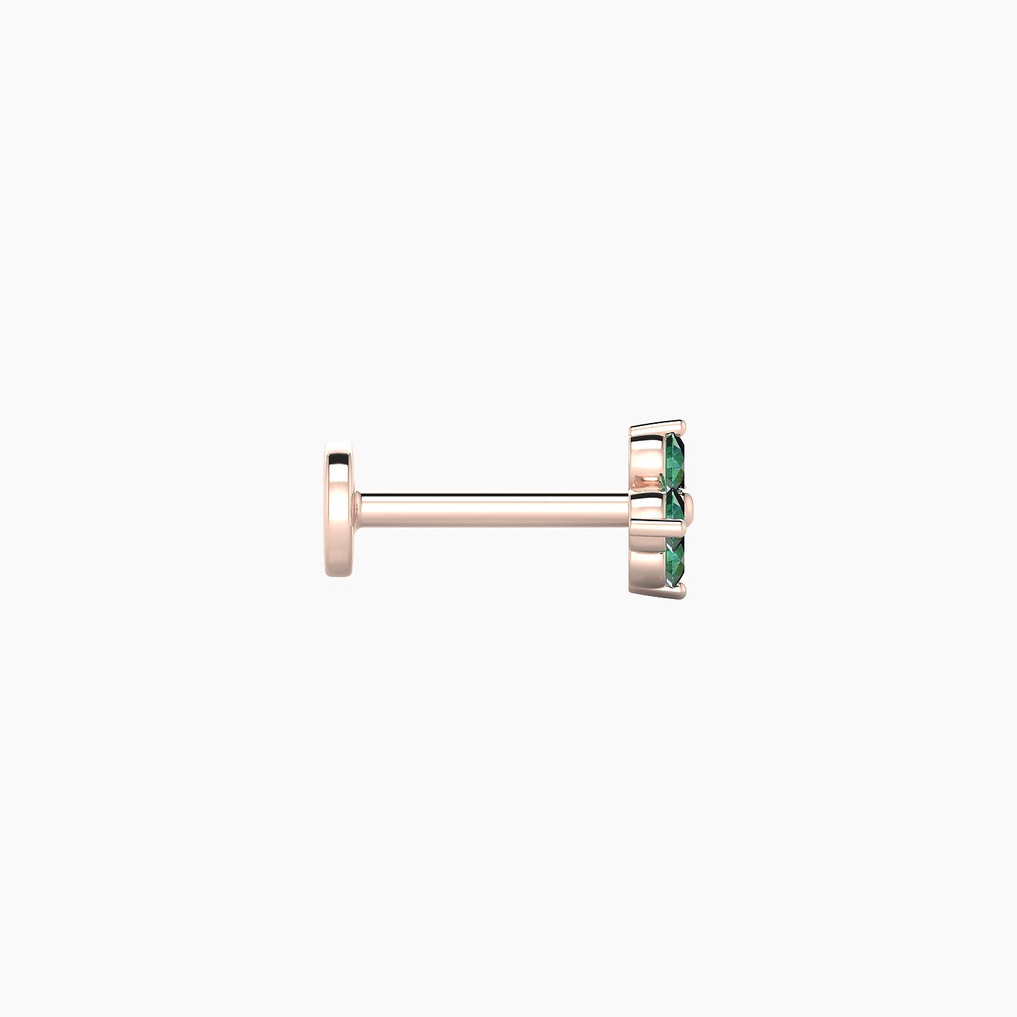 Eris | 18k Rose Gold 6.5 mm 5 mm Flower Emerald Piercing