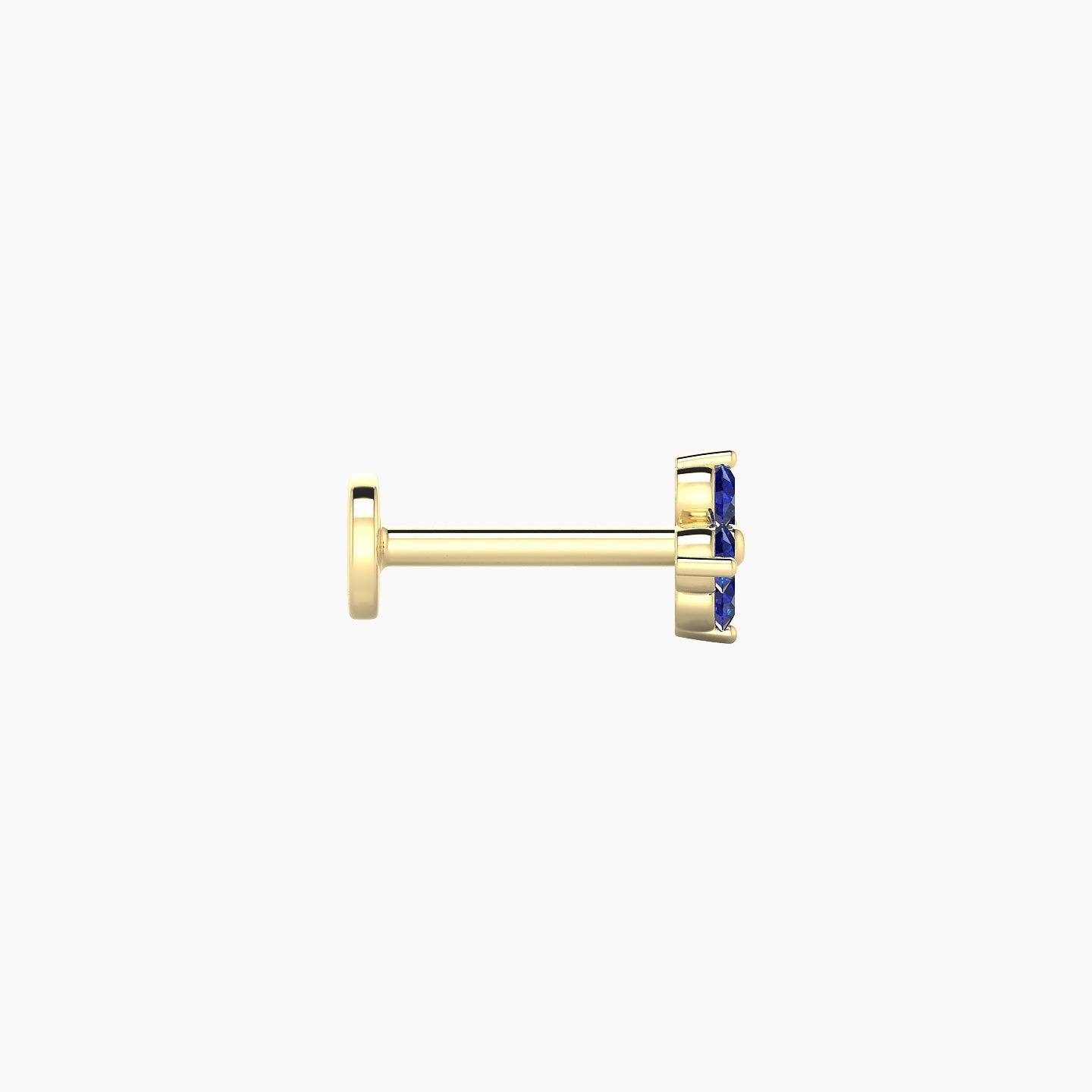 Eris | 18k Yellow Gold 6.5 mm 5 mm Flower Sapphire Piercing