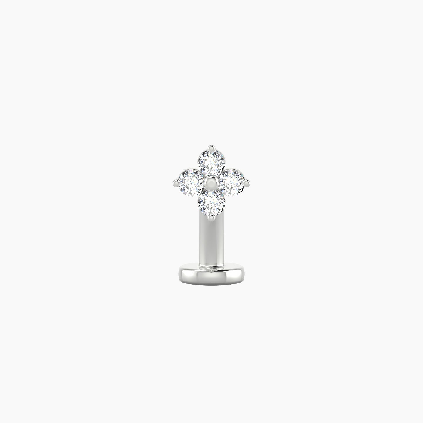 Eris | 18k White Gold 5 mm 8 mm Flower Diamond Floating Navel Piercing