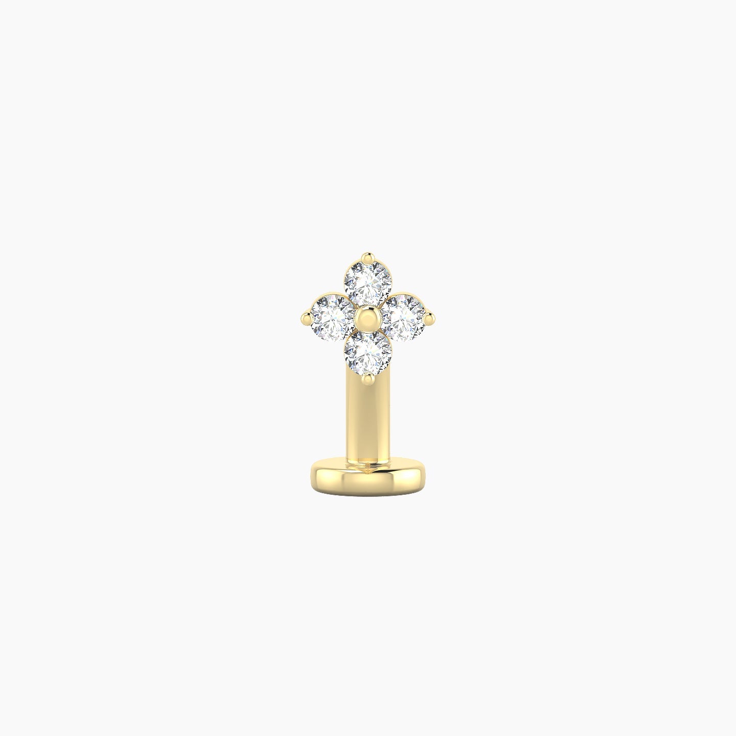 Eris | 18k Yellow Gold 5 mm 8 mm Flower Diamond Floating Navel Piercing