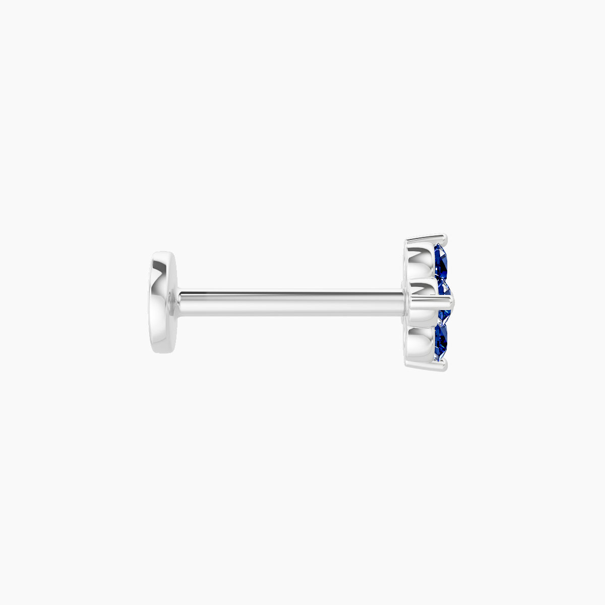 Eris | 18k White Gold 8 mm 5 mm Flower Sapphire Nose Piercing