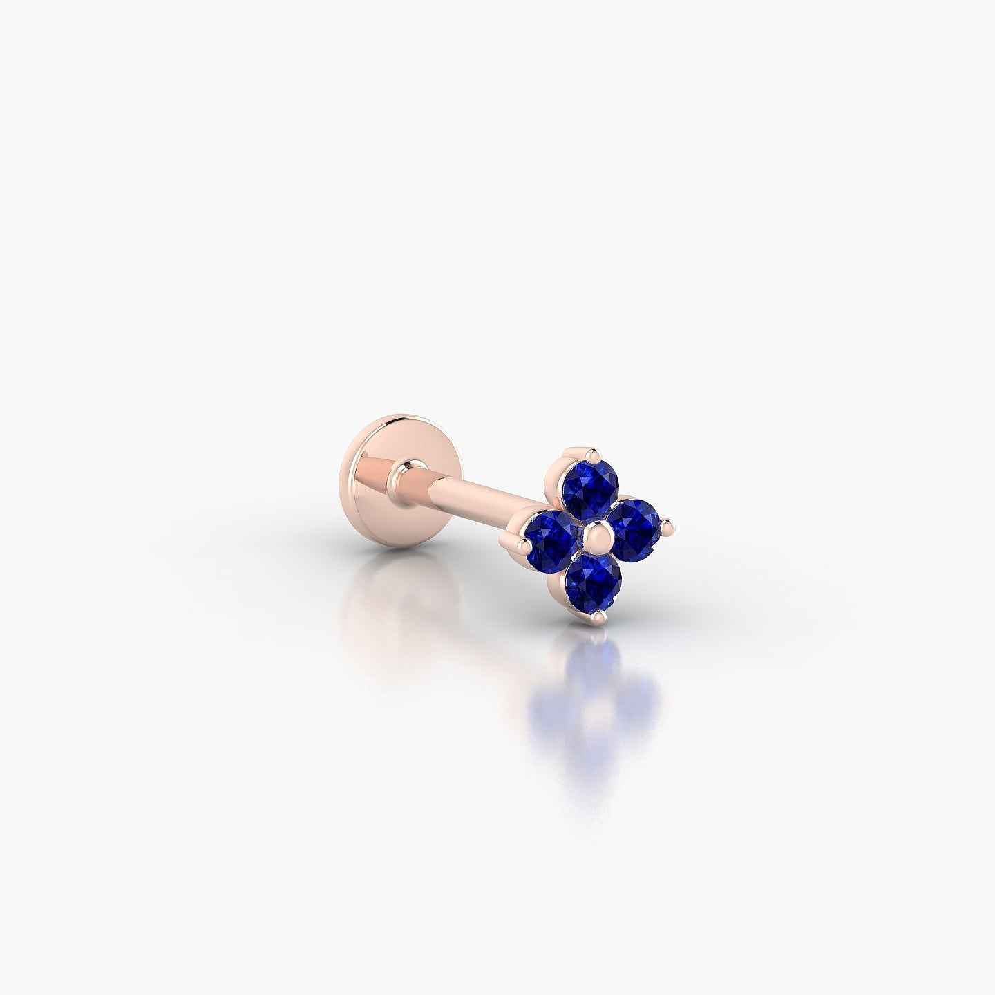 Eris | 18k Rose Gold 8 mm 5 mm Flower Sapphire Nostril Piercing