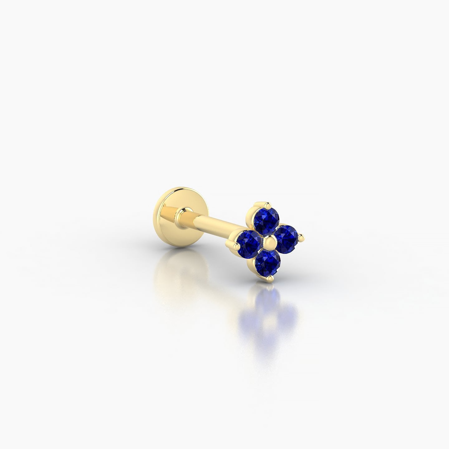 Eris | 18k Yellow Gold 8 mm 5 mm Flower Sapphire Nostril Piercing