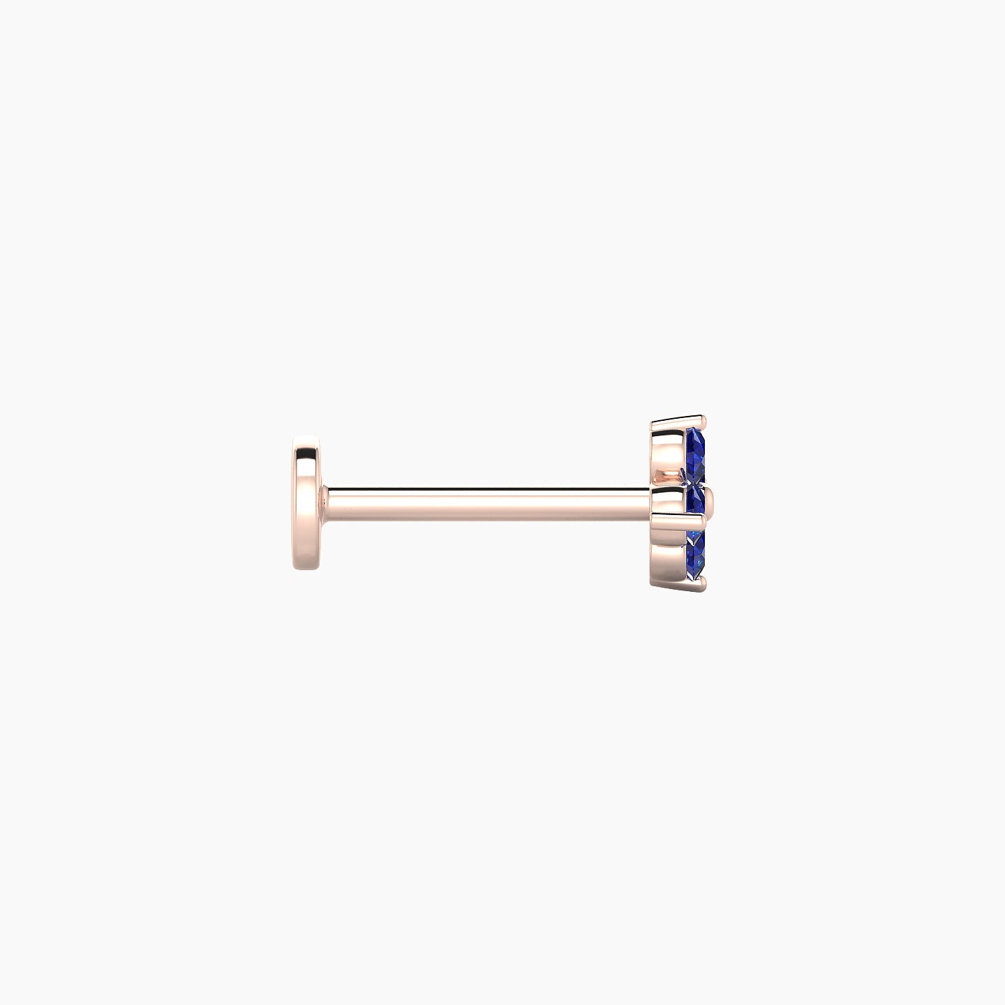 Eris | 18k Rose Gold 8 mm 5 mm Flower Sapphire Nostril Piercing