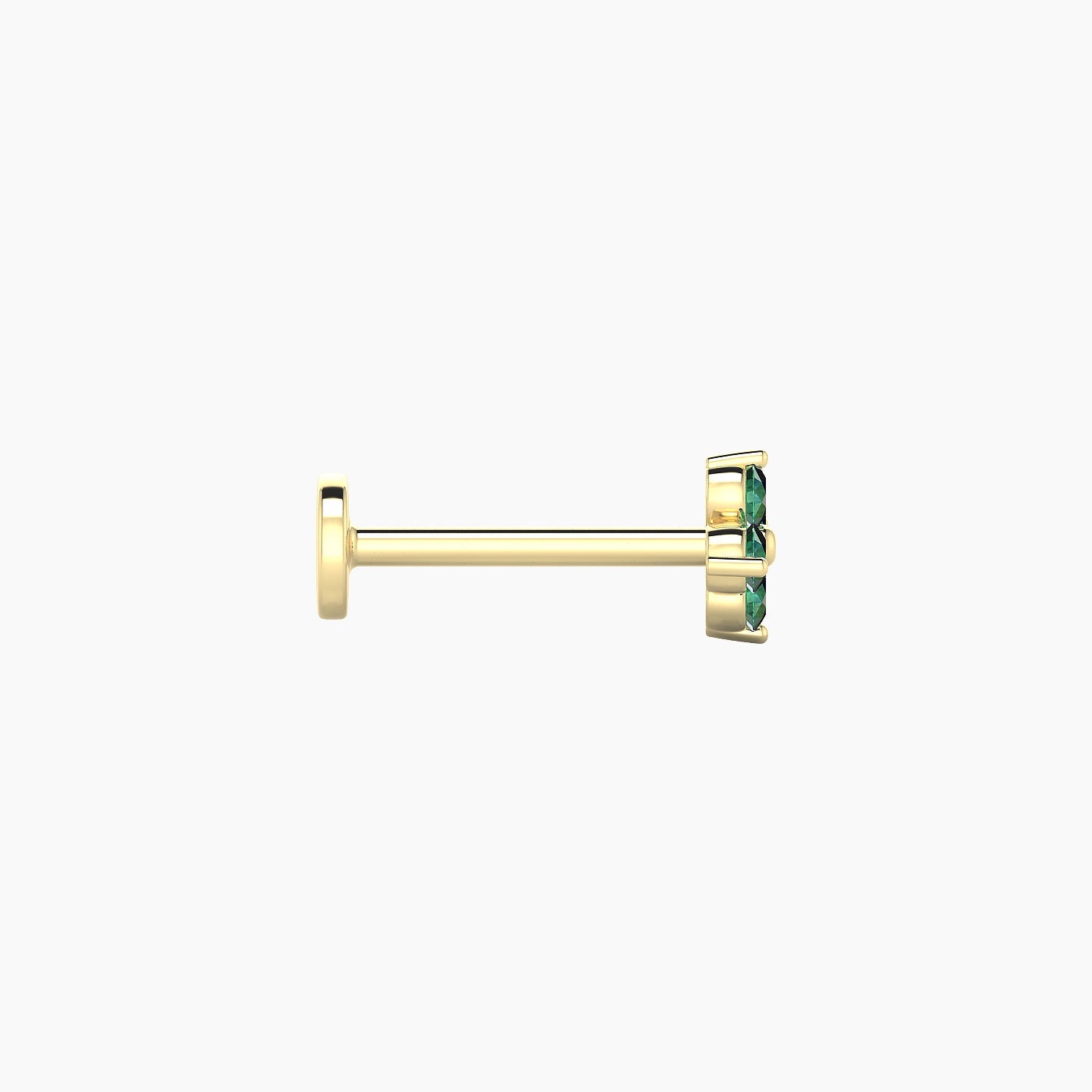 Eris | 18k Yellow Gold 8 mm 5 mm Flower Emerald Nostril Piercing