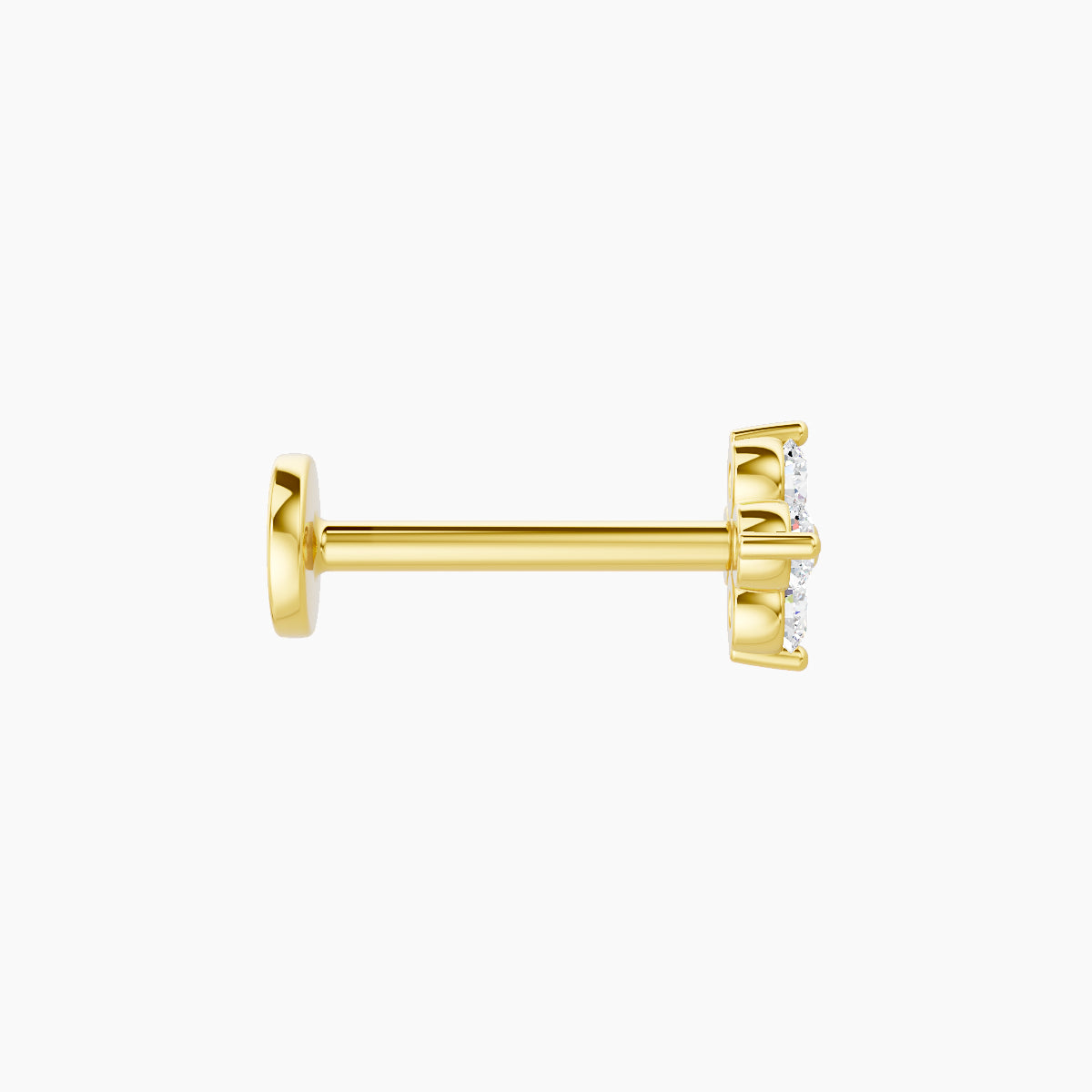Eris | 18k Yellow Gold 5 mm 8 mm Flower Diamond Piercing