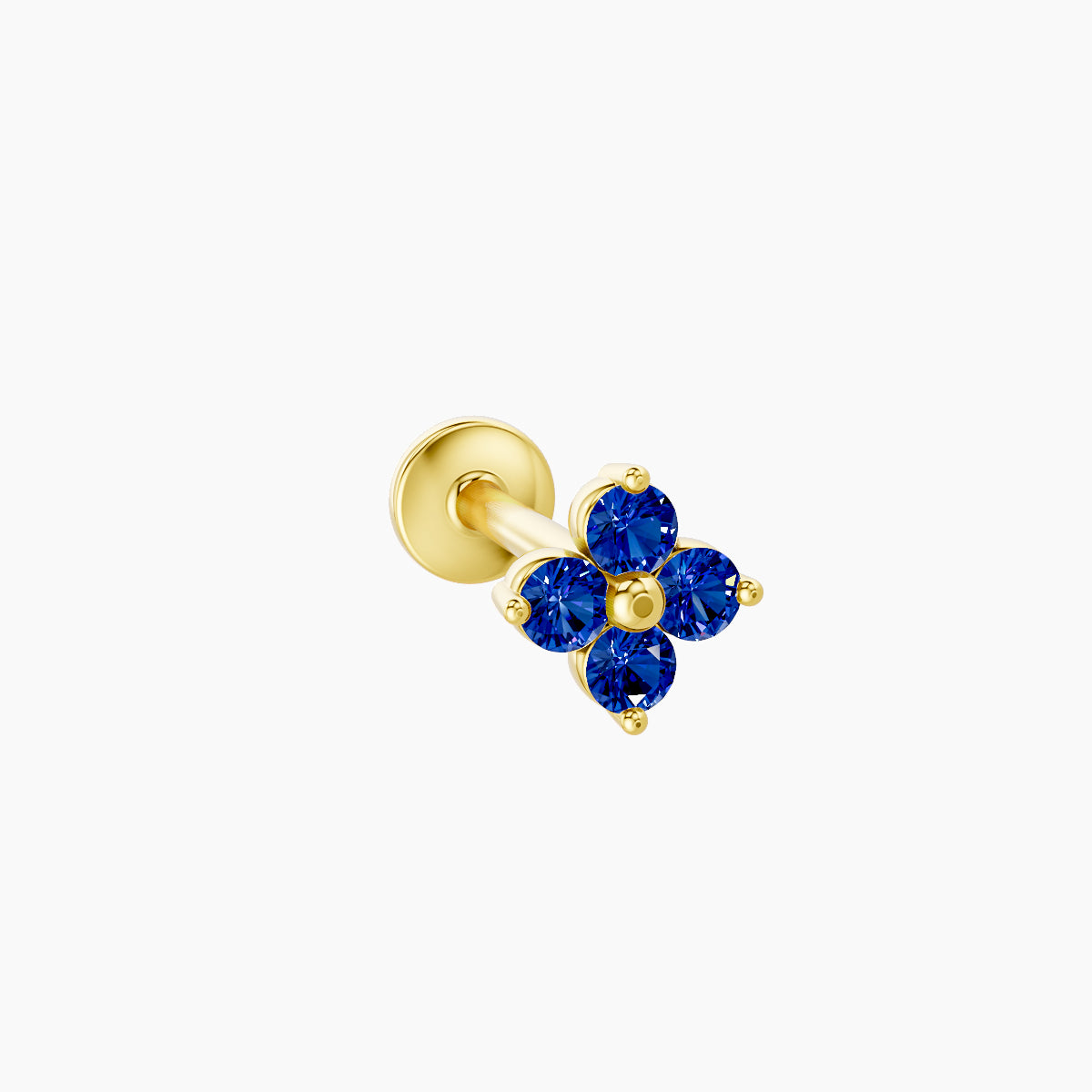 Eris | 18k Yellow Gold 8 mm 5 mm Flower Sapphire Piercing