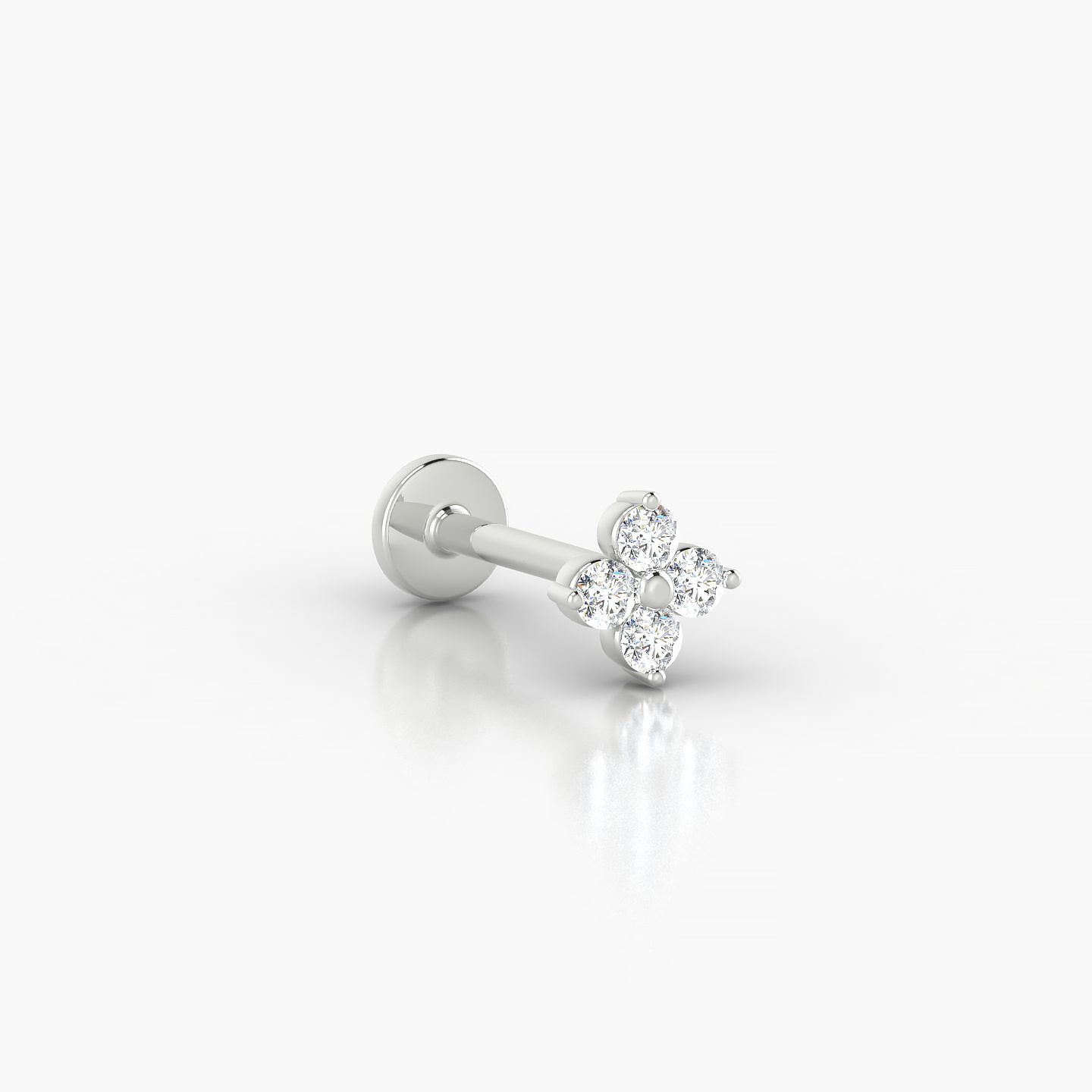 Eris | 18k White Gold 5 mm 8 mm Flower Diamond Piercing