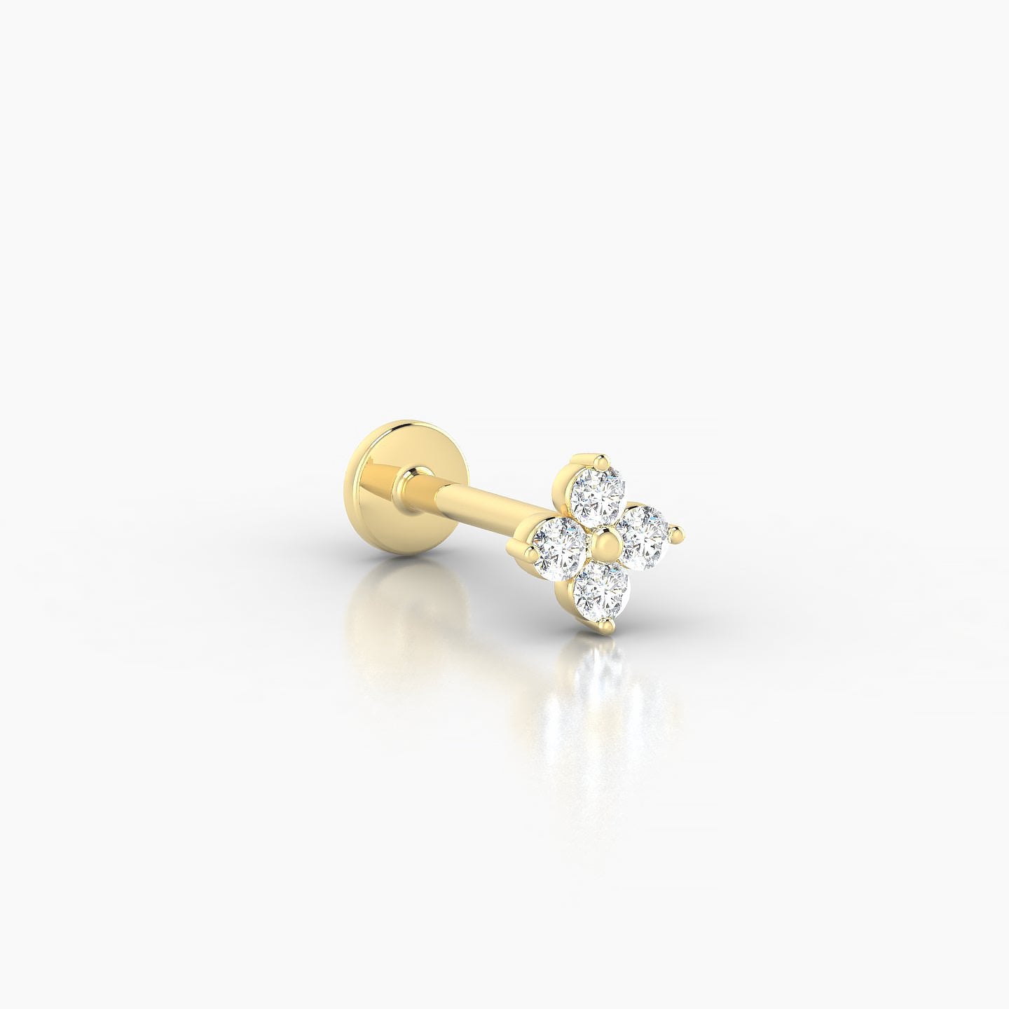 Eris | 18k Yellow Gold 5 mm 8 mm Flower Diamond Piercing