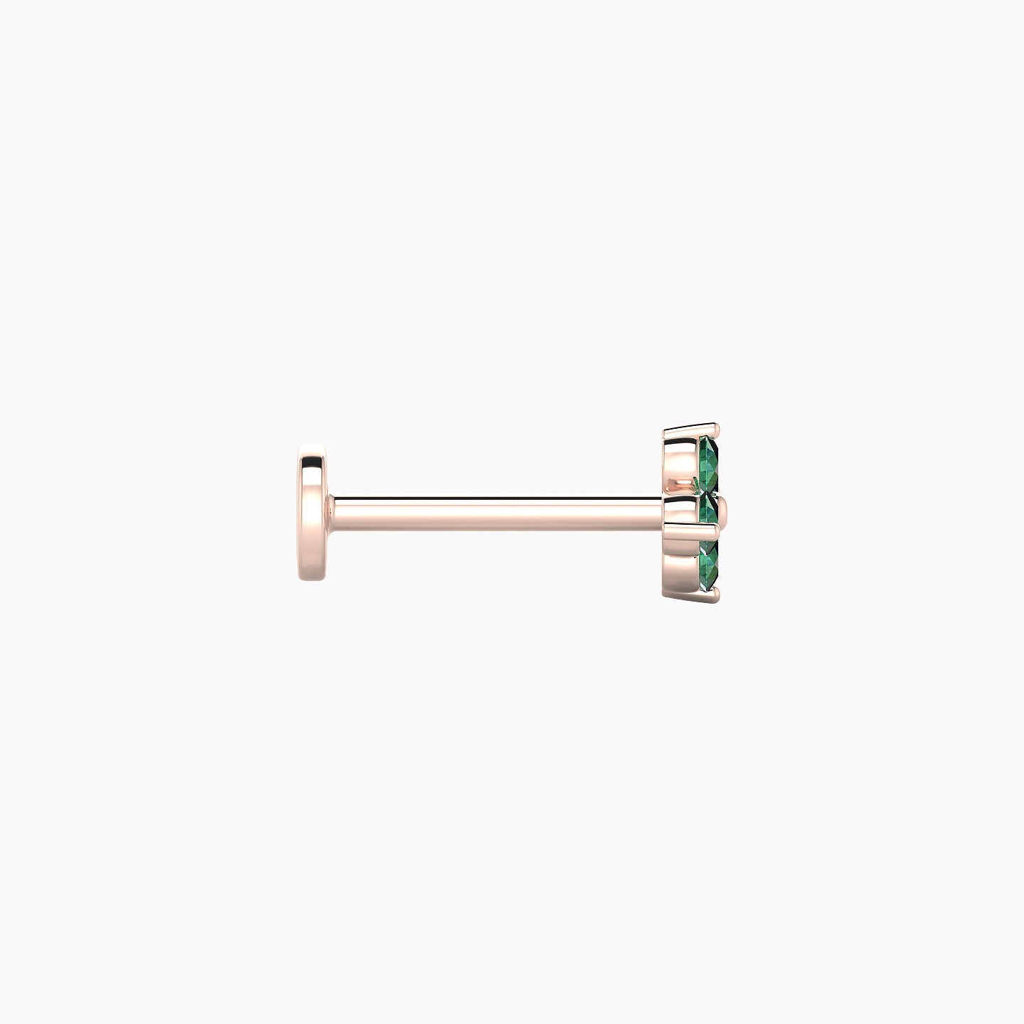 Eris | 18k Rose Gold 8 mm 5 mm Flower Emerald Piercing