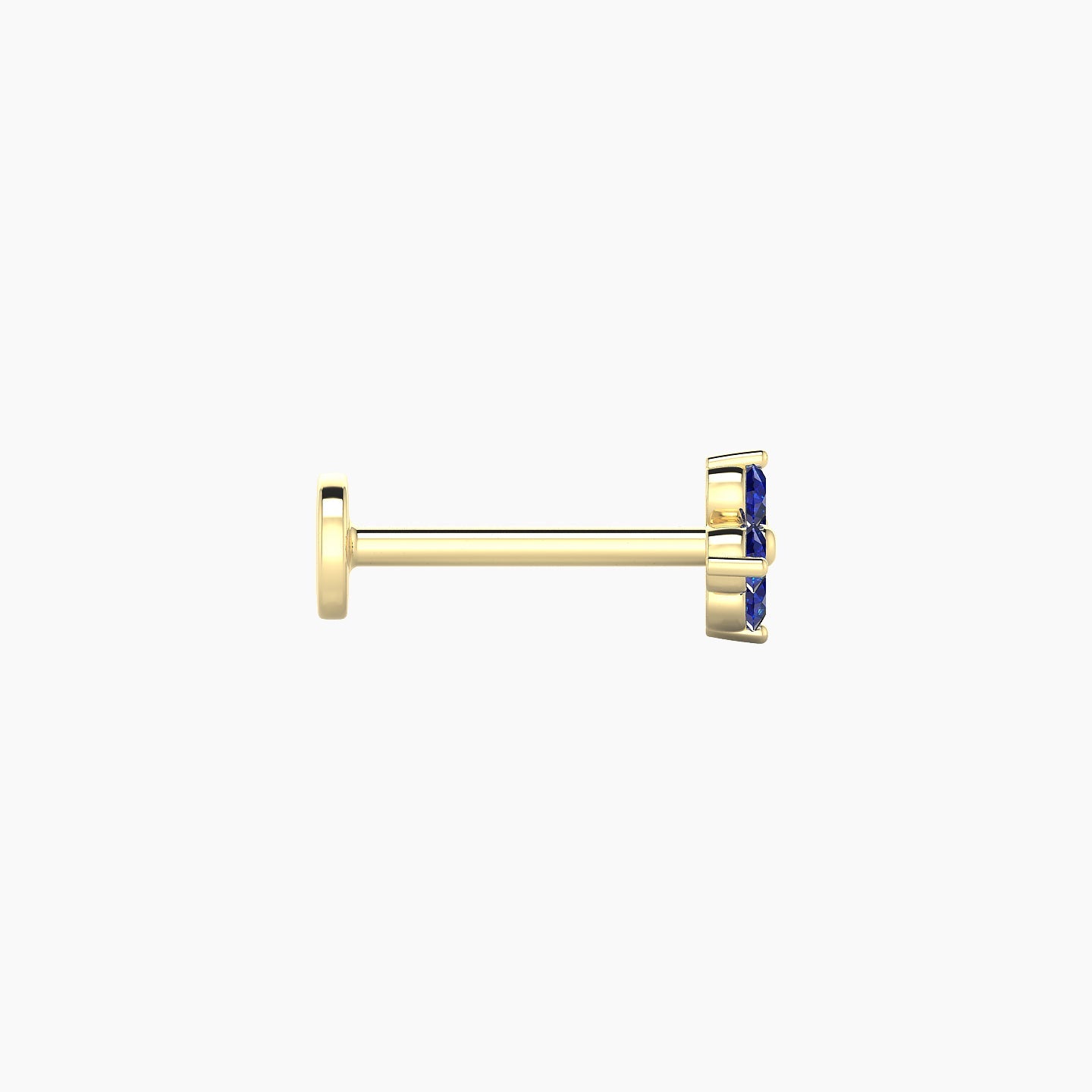 Eris | 18k Yellow Gold 8 mm 5 mm Flower Sapphire Piercing