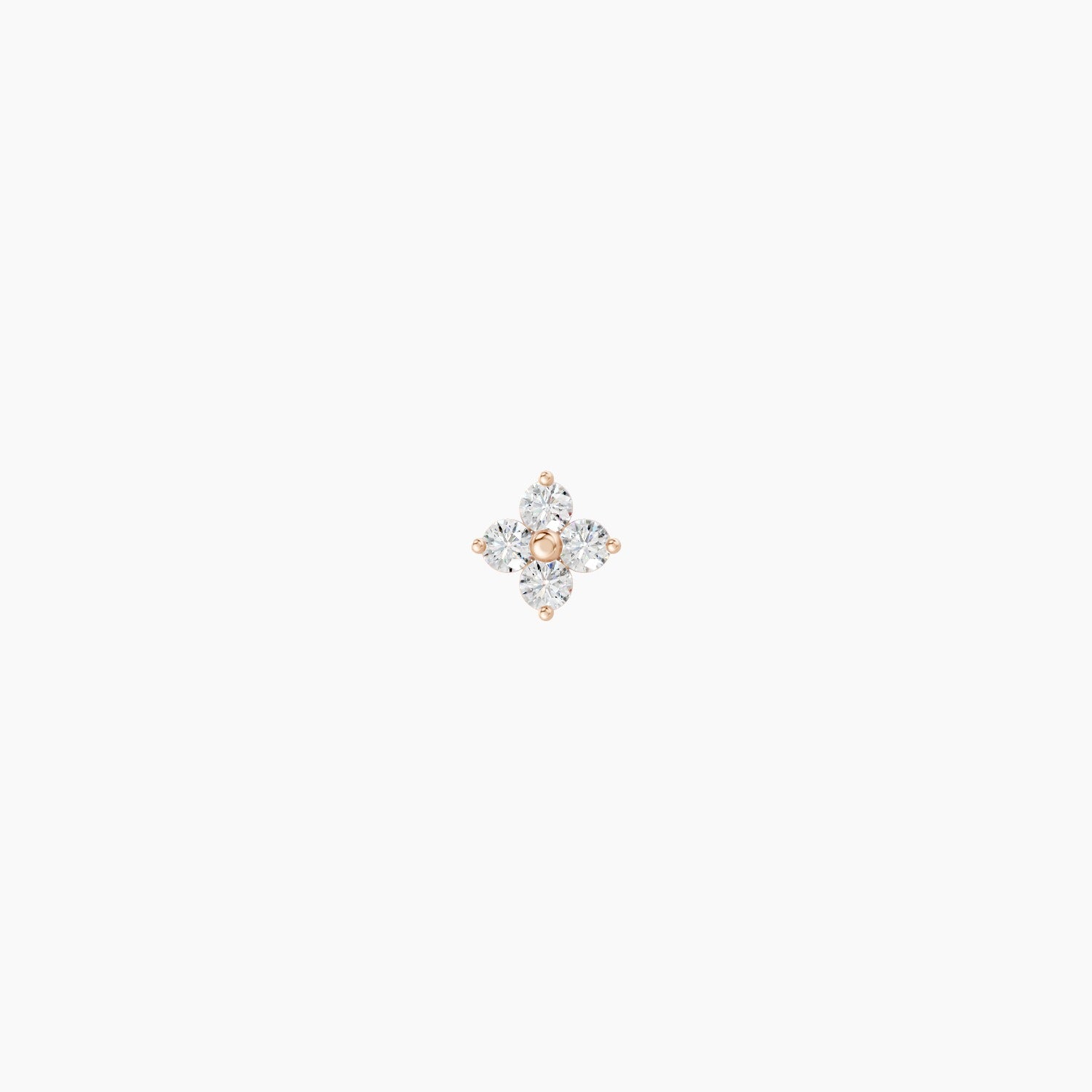 Eris | 18k Rose Gold 5 mm Flower Diamond Earring
