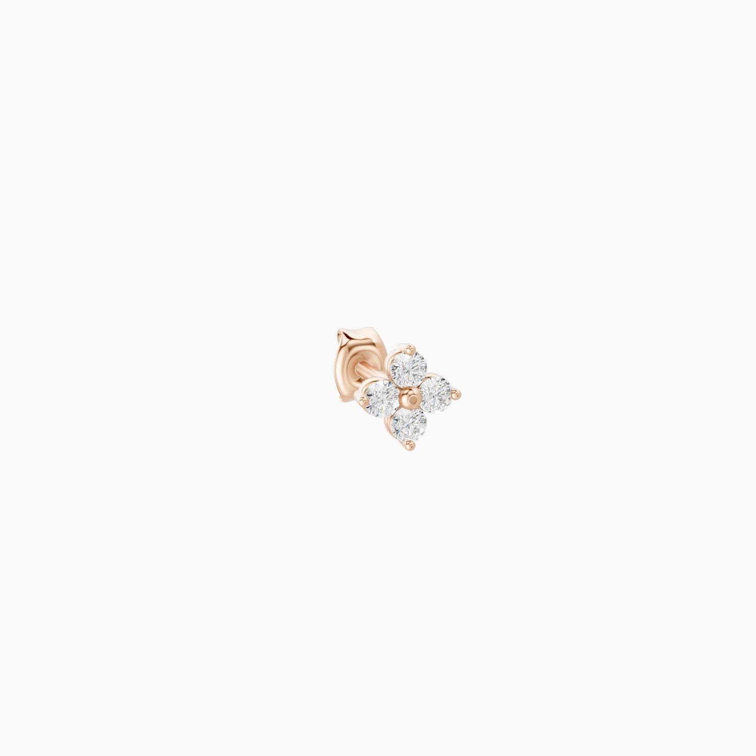 Eris | 18k Rose Gold 5 mm Flower Diamond Earring