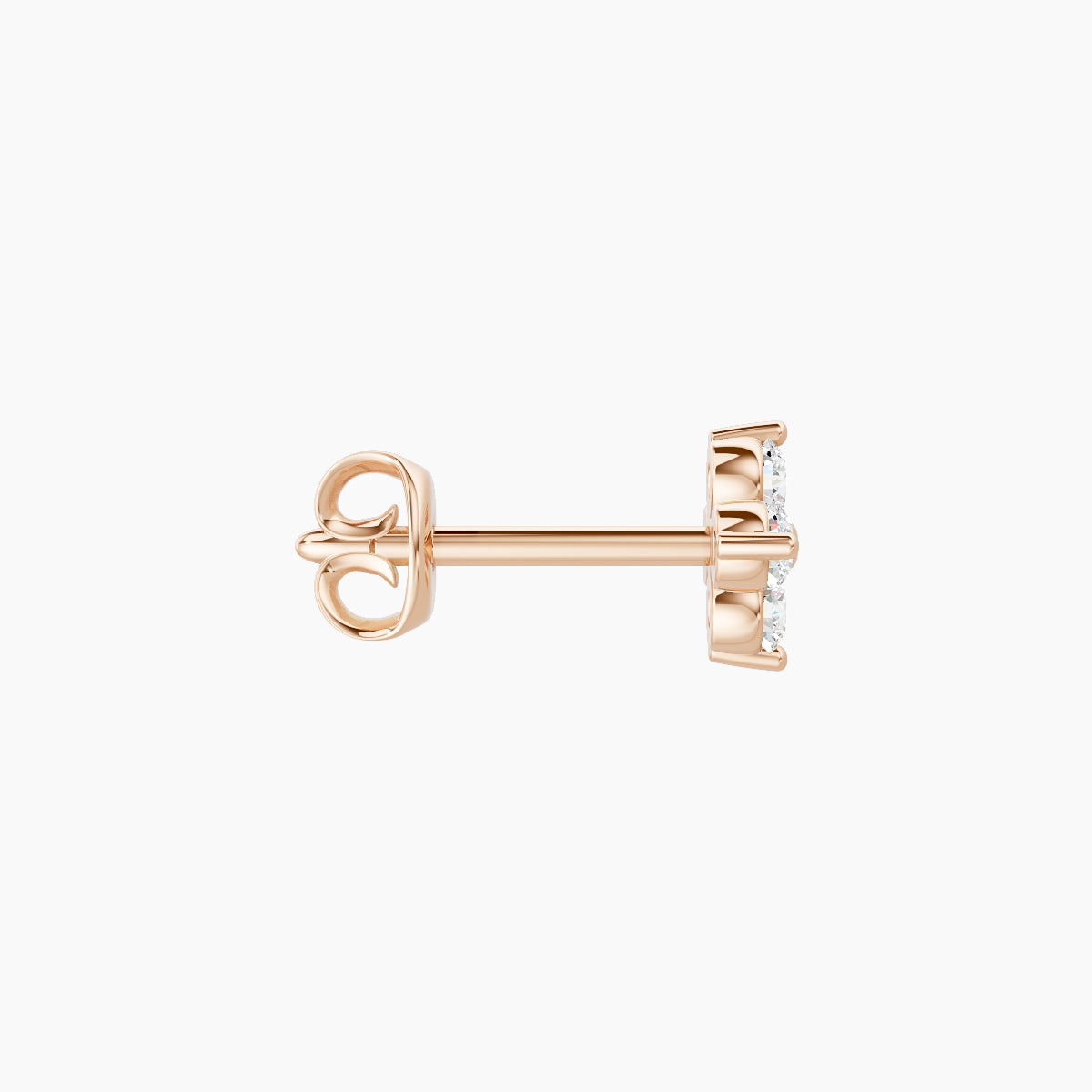 Eris | 18k Rose Gold 5 mm Flower Diamond Earring