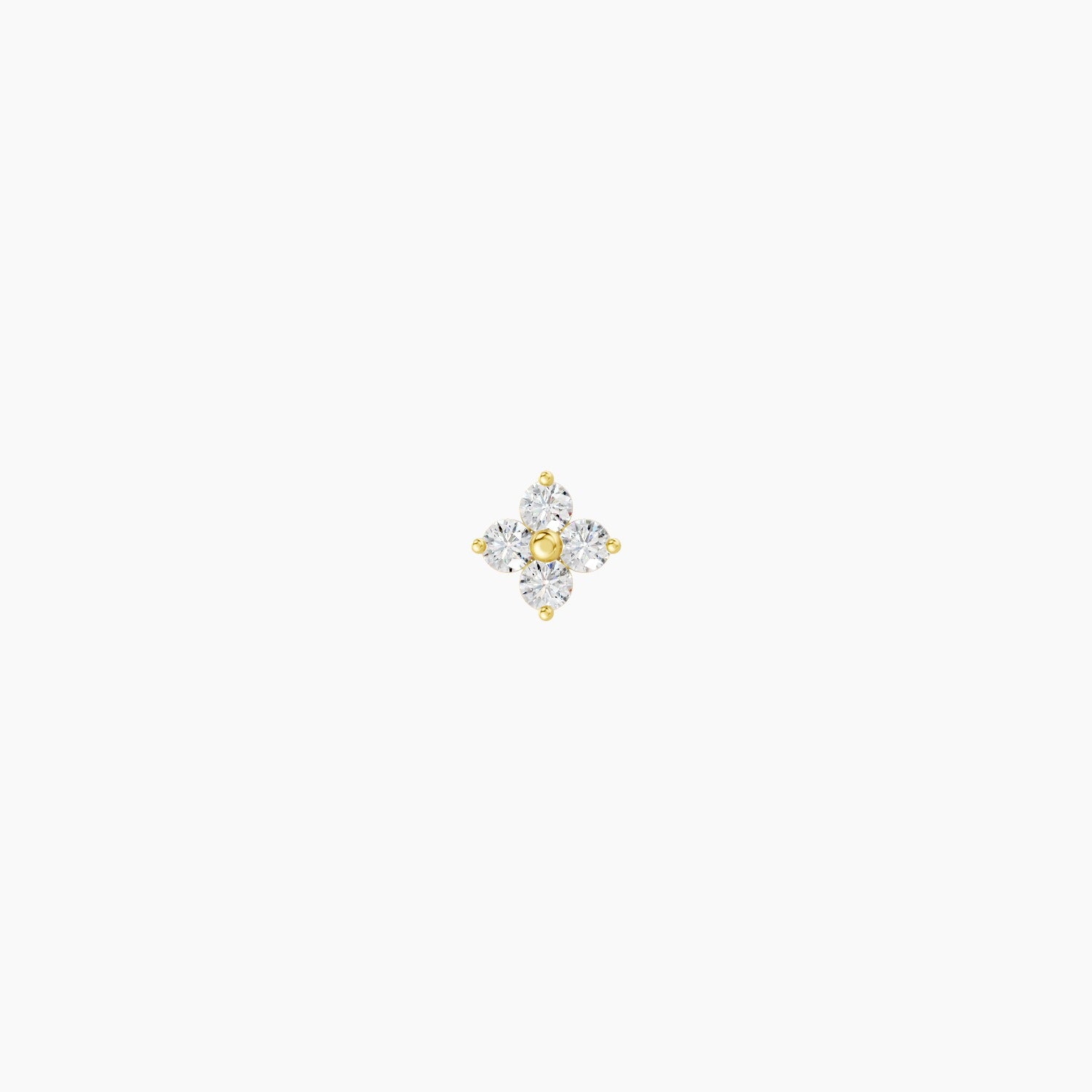 Eris | 18k Yellow Gold 5 mm Flower Diamond Earring