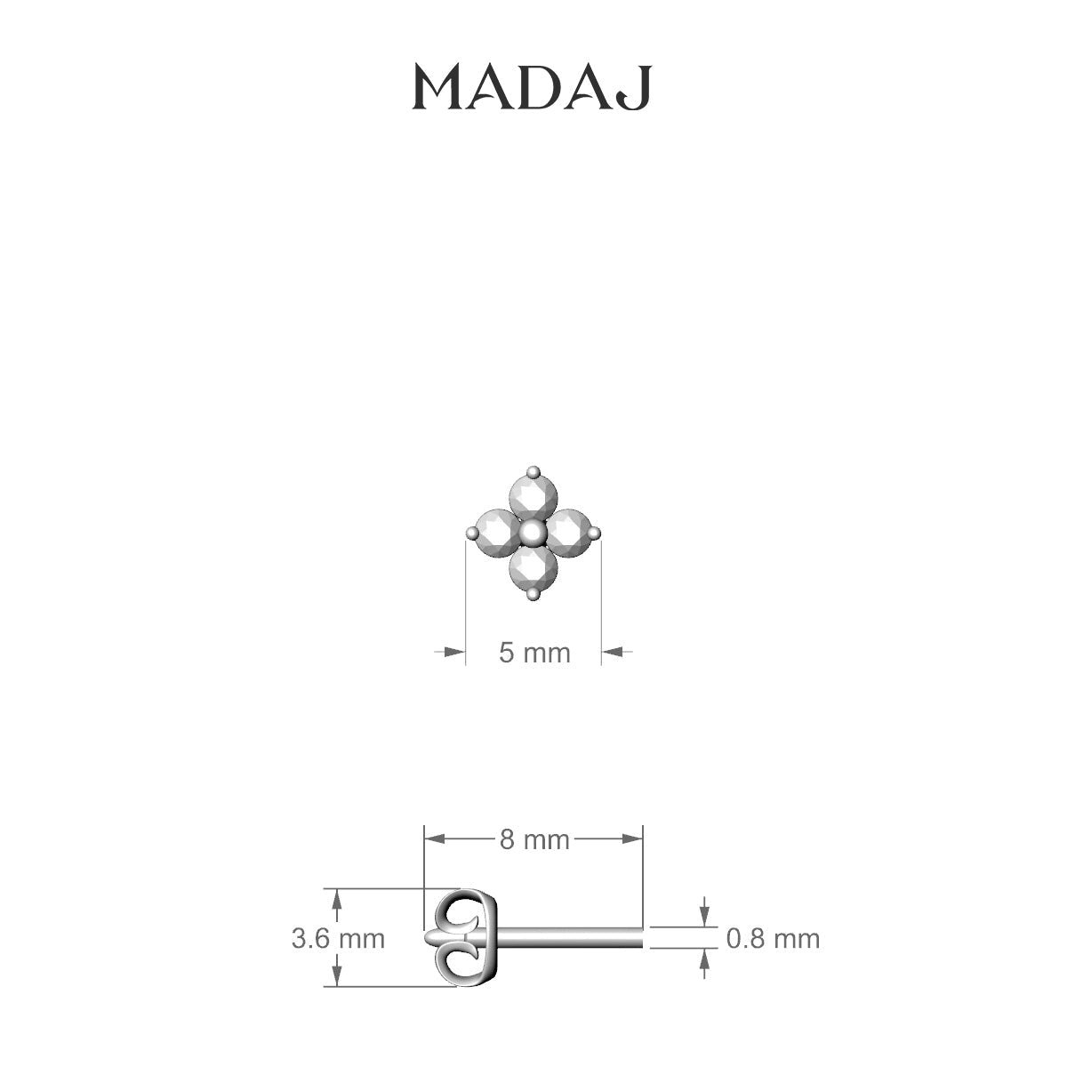 Eris | 18k Yellow Gold 5 mm Flower Diamond Earring