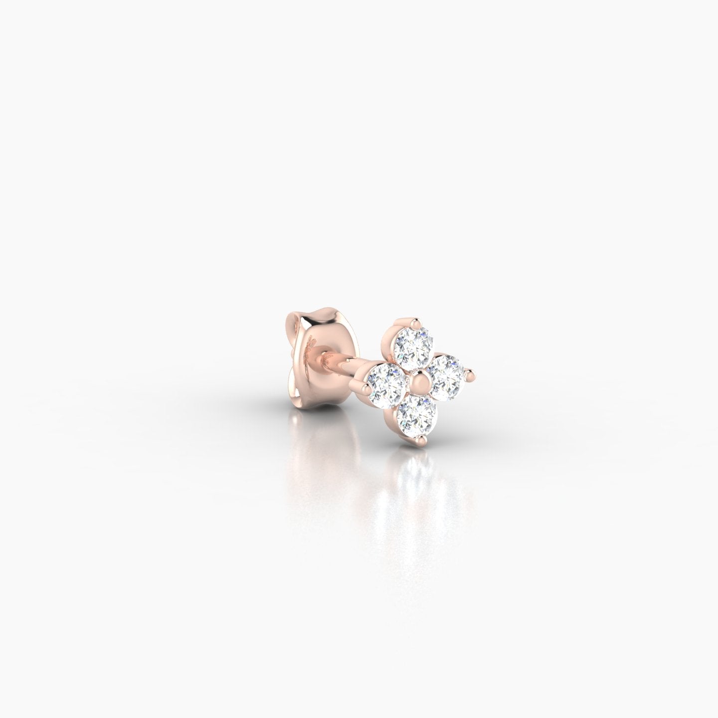 Eris | 18k Rose Gold 5 mm Flower Diamond Earring