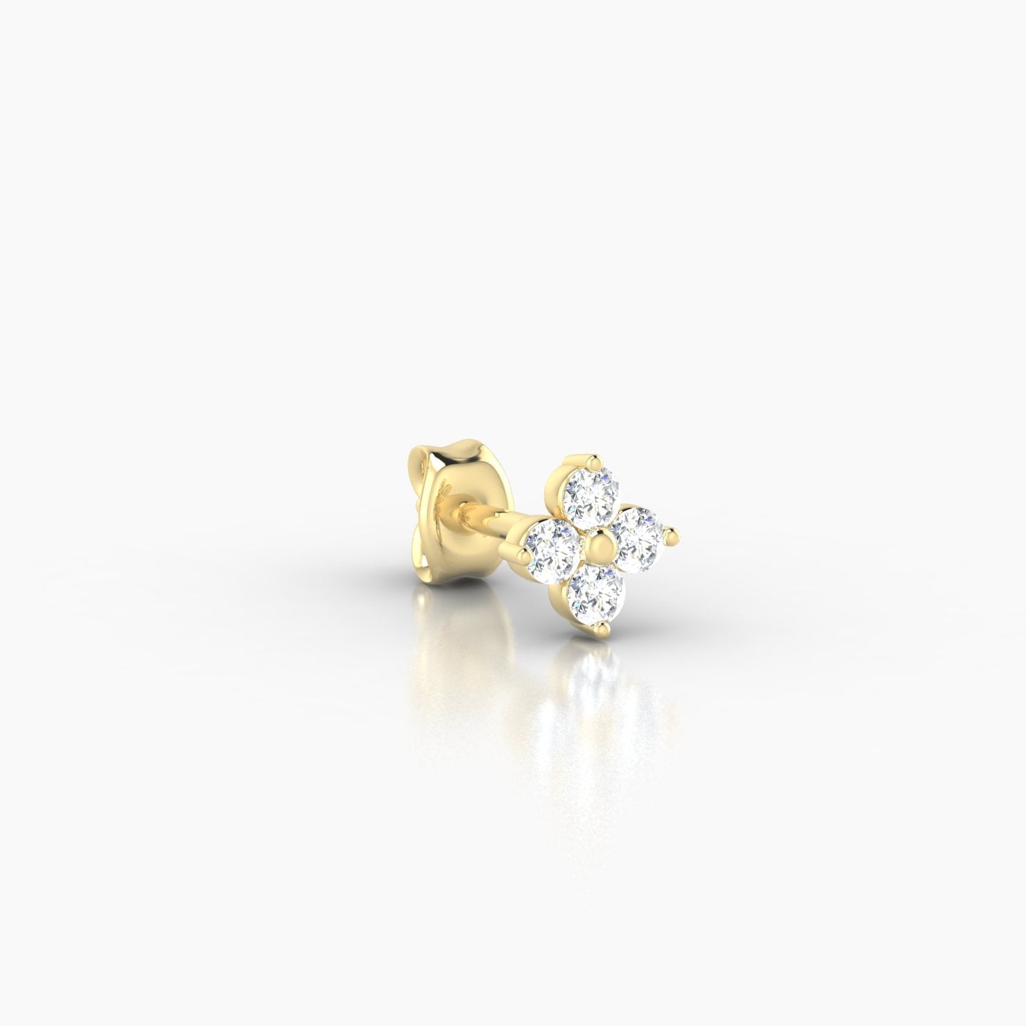 Eris | 18k Yellow Gold 5 mm Flower Diamond Earring