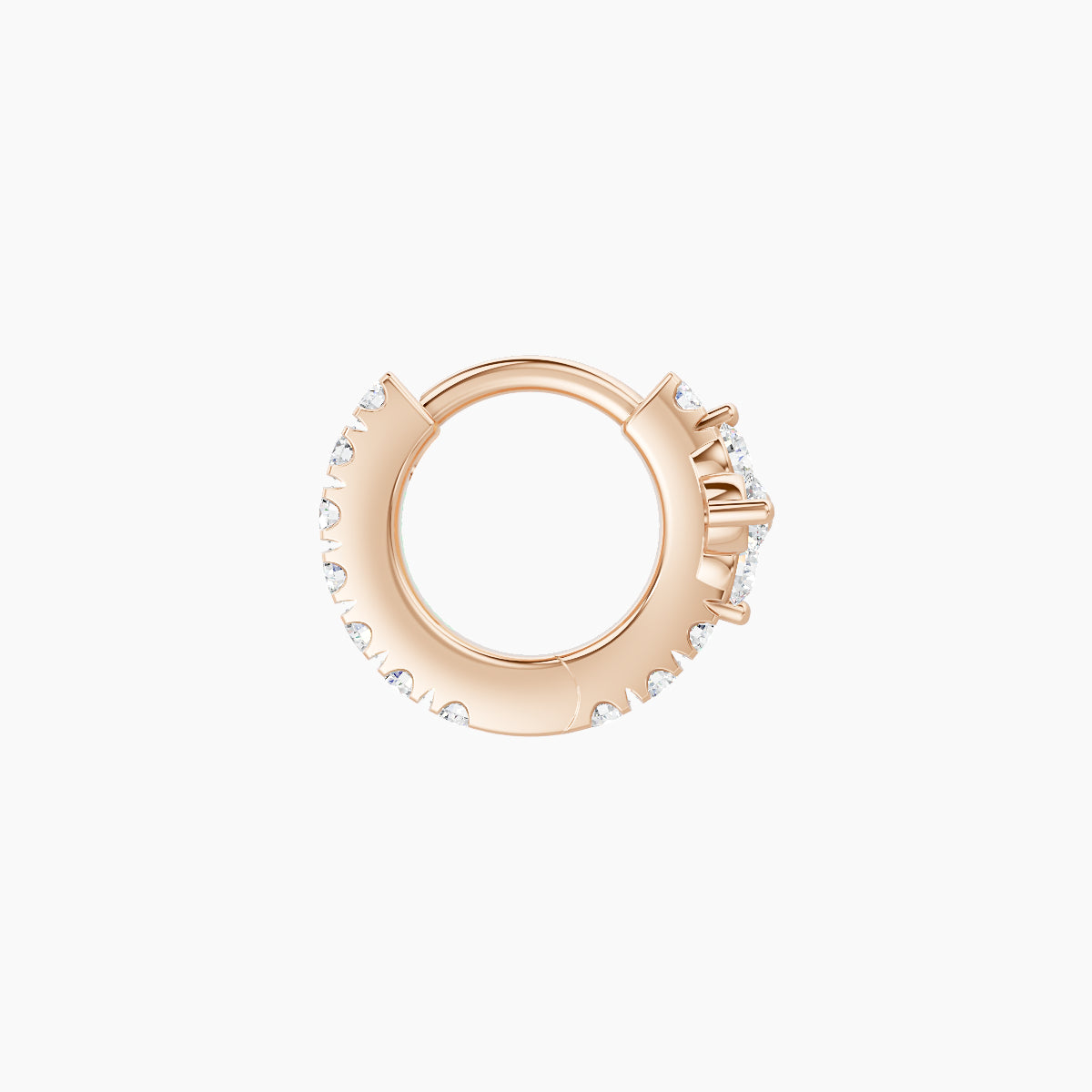 Eris | 18k Rose Gold 5 mm Flower Diamond Hoop Piercing