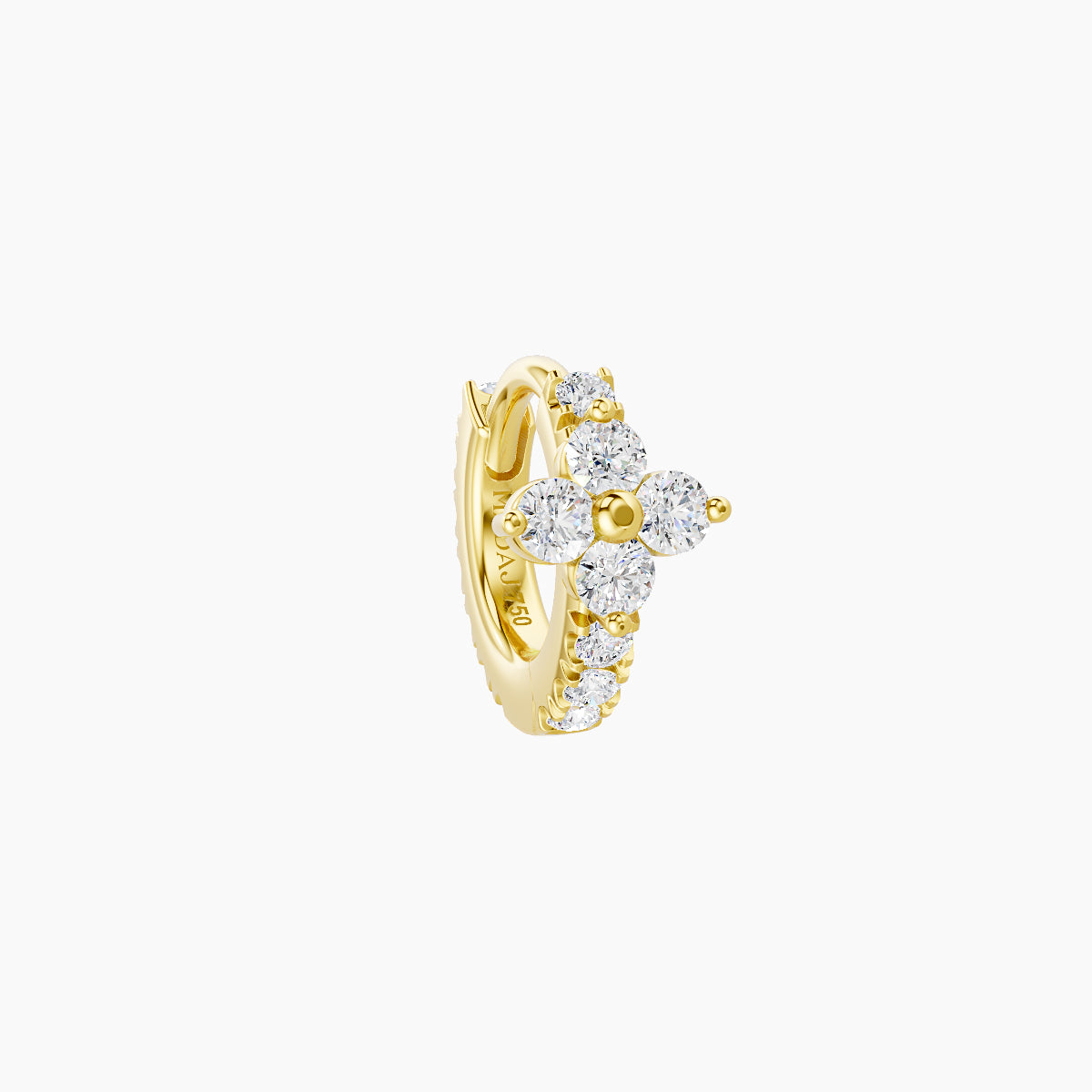 Eris | 18k Yellow Gold 5 mm Flower Diamond Hoop Piercing