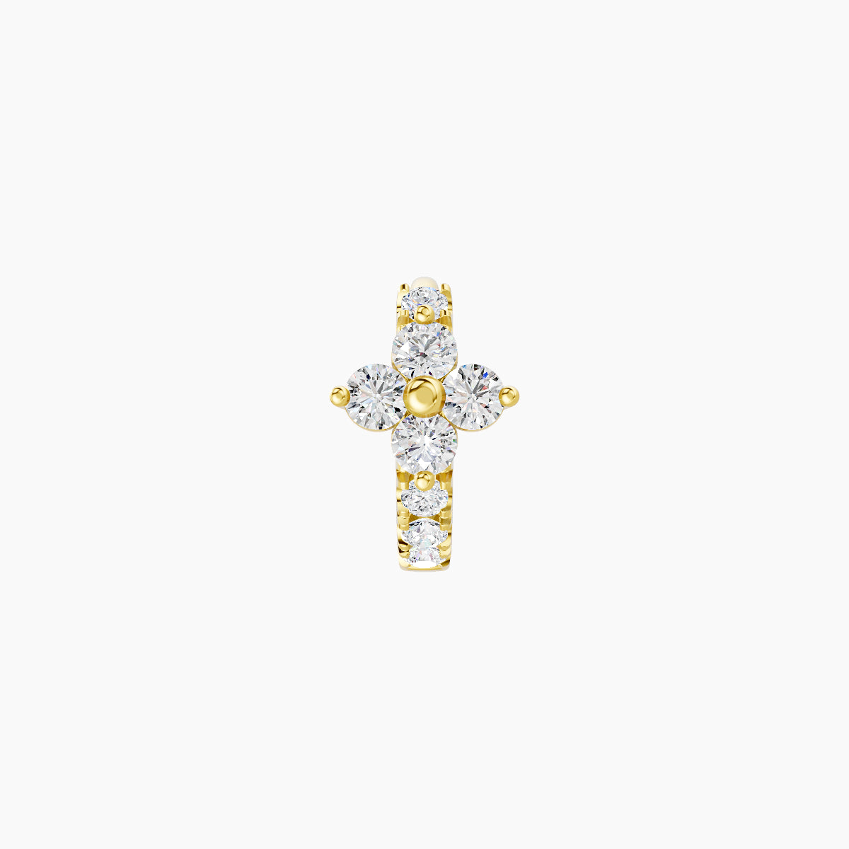 Eris | 18k Yellow Gold 5 mm Flower Diamond Hoop Piercing