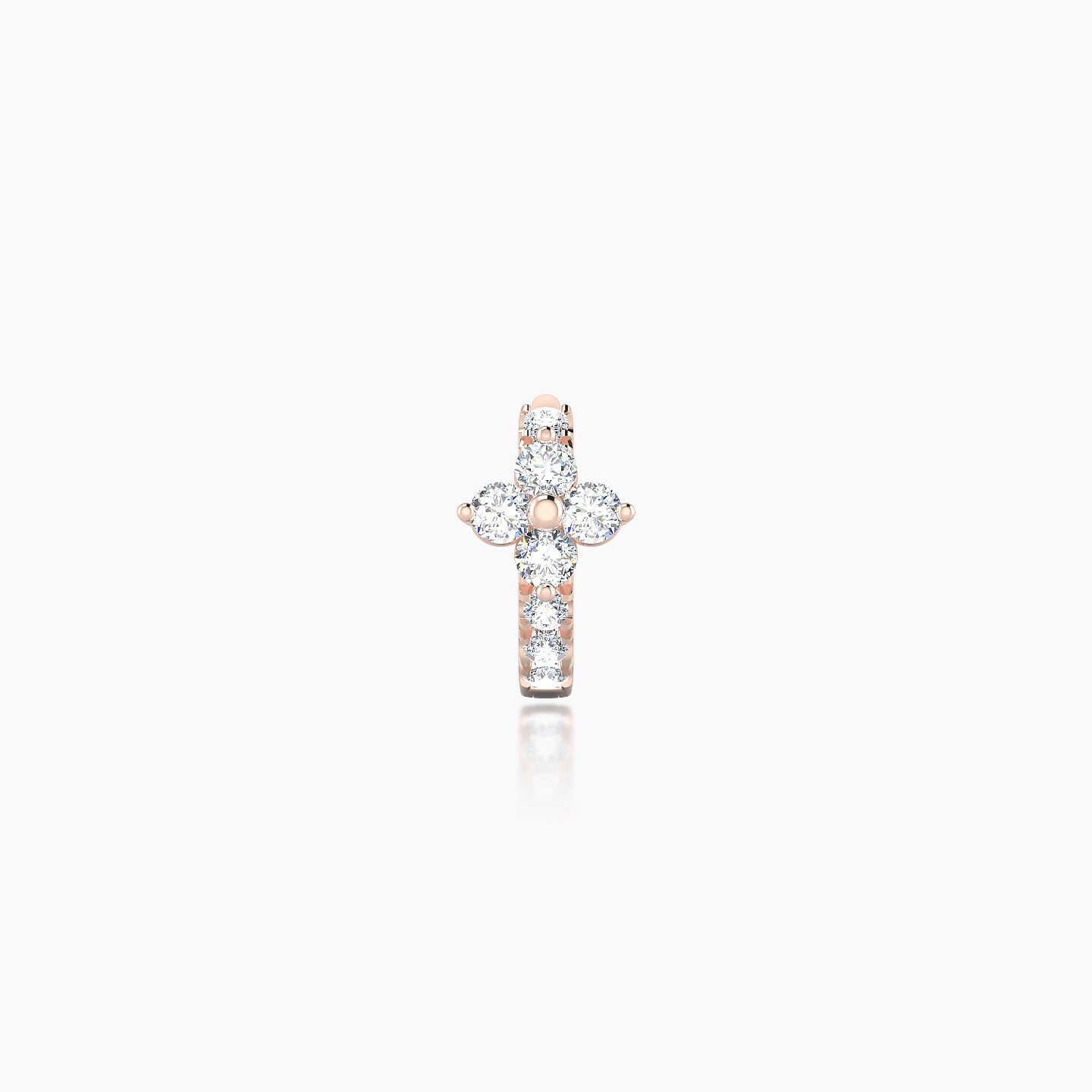 Eris | 18k Rose Gold 5 mm Flower Diamond Hoop Piercing