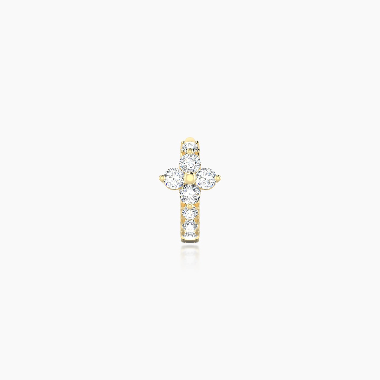 Eris | 18k Yellow Gold 5 mm Flower Diamond Hoop Piercing