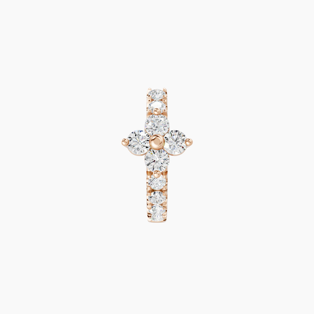 Eris | 18k Rose Gold 6.5 mm Flower Diamond Hoop Piercing