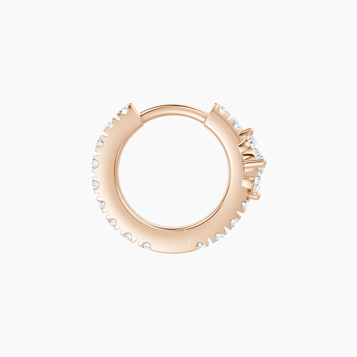 Eris | 18k Rose Gold 6.5 mm Flower Diamond Hoop Piercing