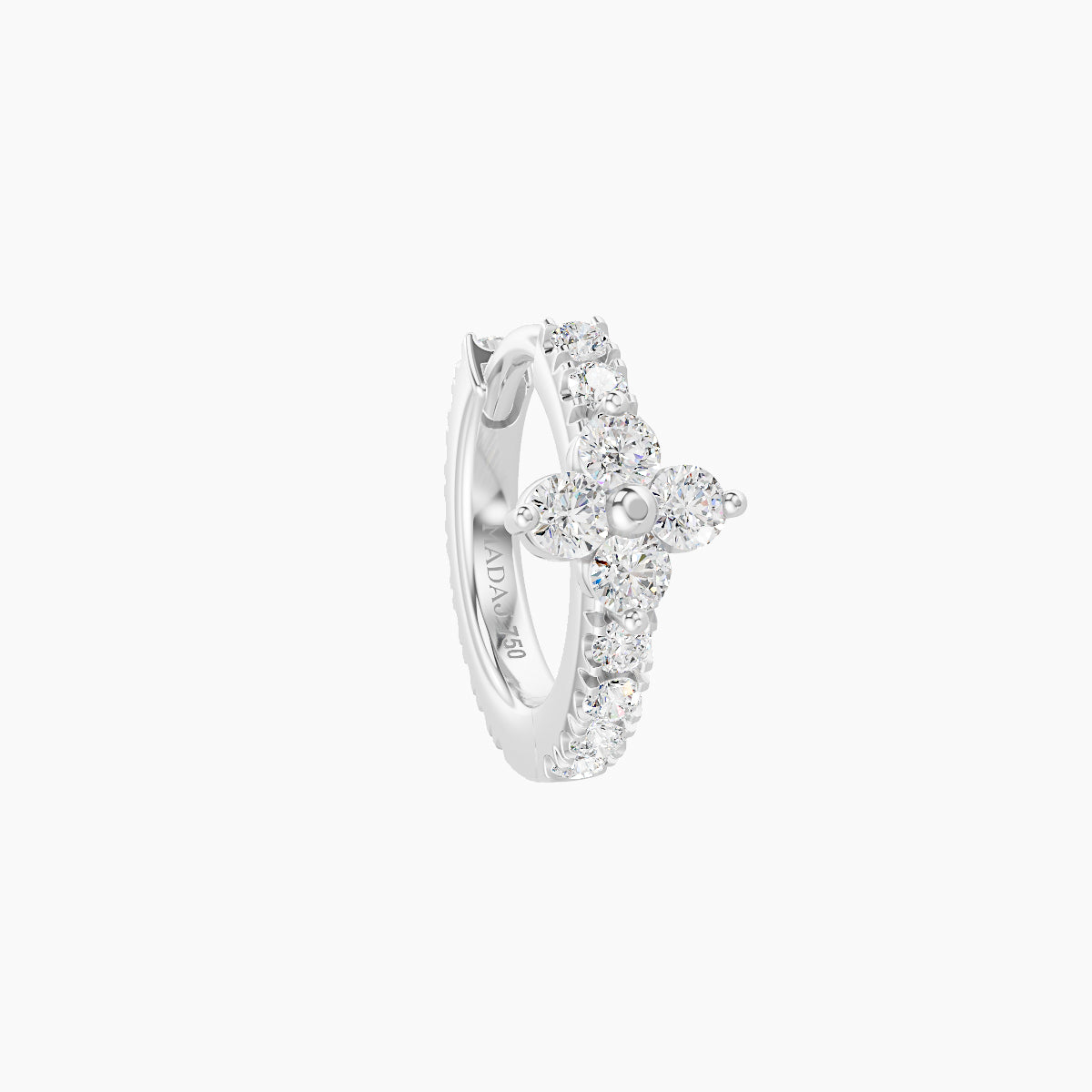 Eris | 18k White Gold 6.5 mm Flower Diamond Hoop Piercing