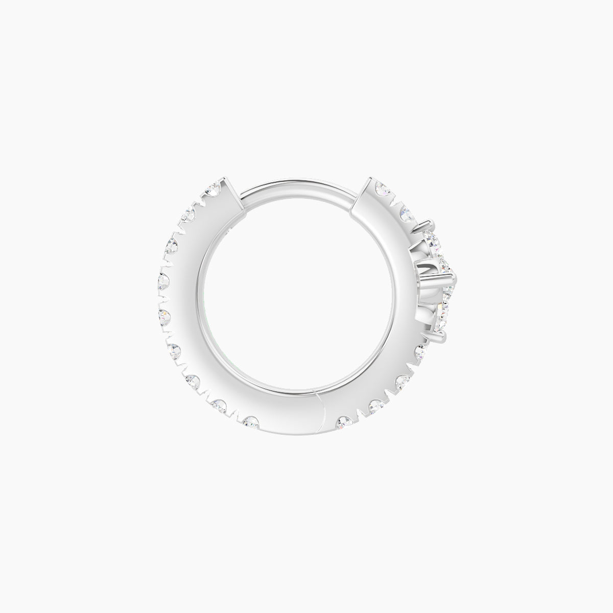 Eris | 18k White Gold 6.5 mm Flower Diamond Hoop Piercing