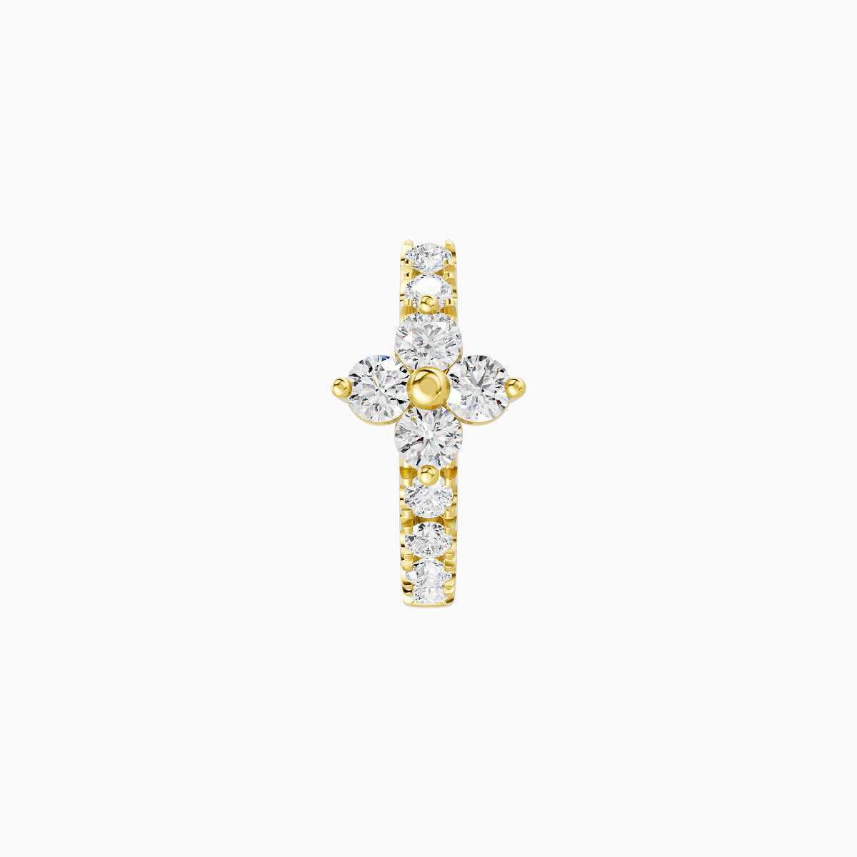 Eris | 18k Yellow Gold 6.5 mm Flower Diamond Hoop Piercing