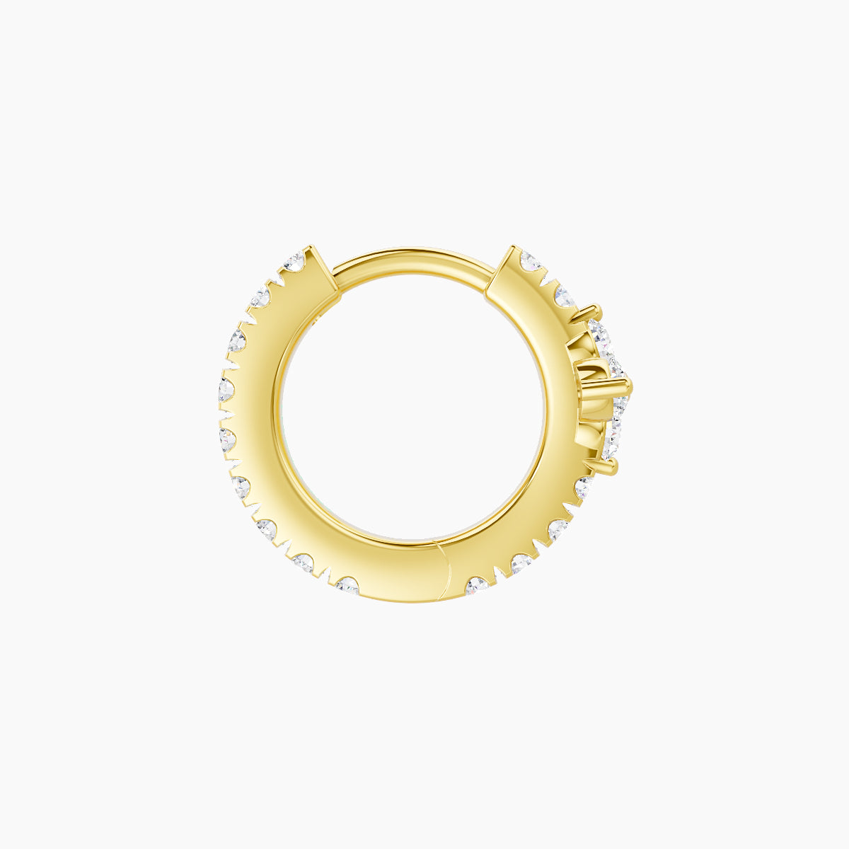 Eris | 18k Yellow Gold 6.5 mm Flower Diamond Hoop Piercing