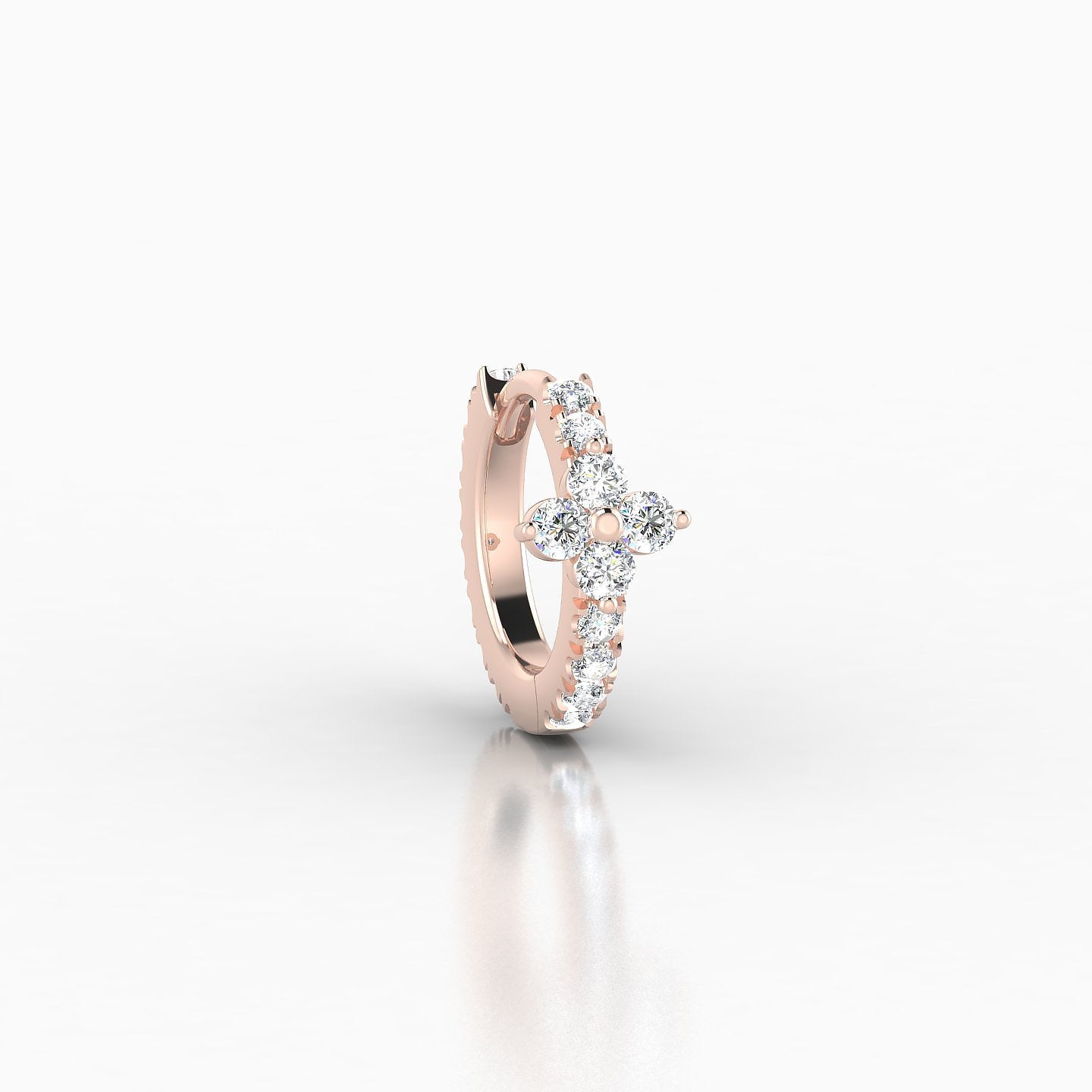 Eris | 18k Rose Gold 6.5 mm Flower Diamond Hoop Piercing