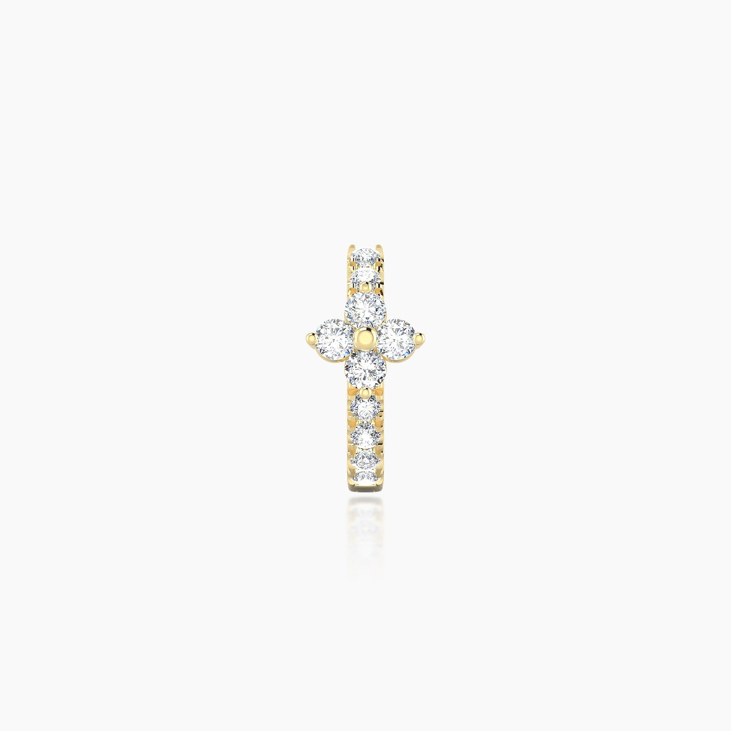 Eris | 18k Yellow Gold 6.5 mm Flower Diamond Hoop Piercing