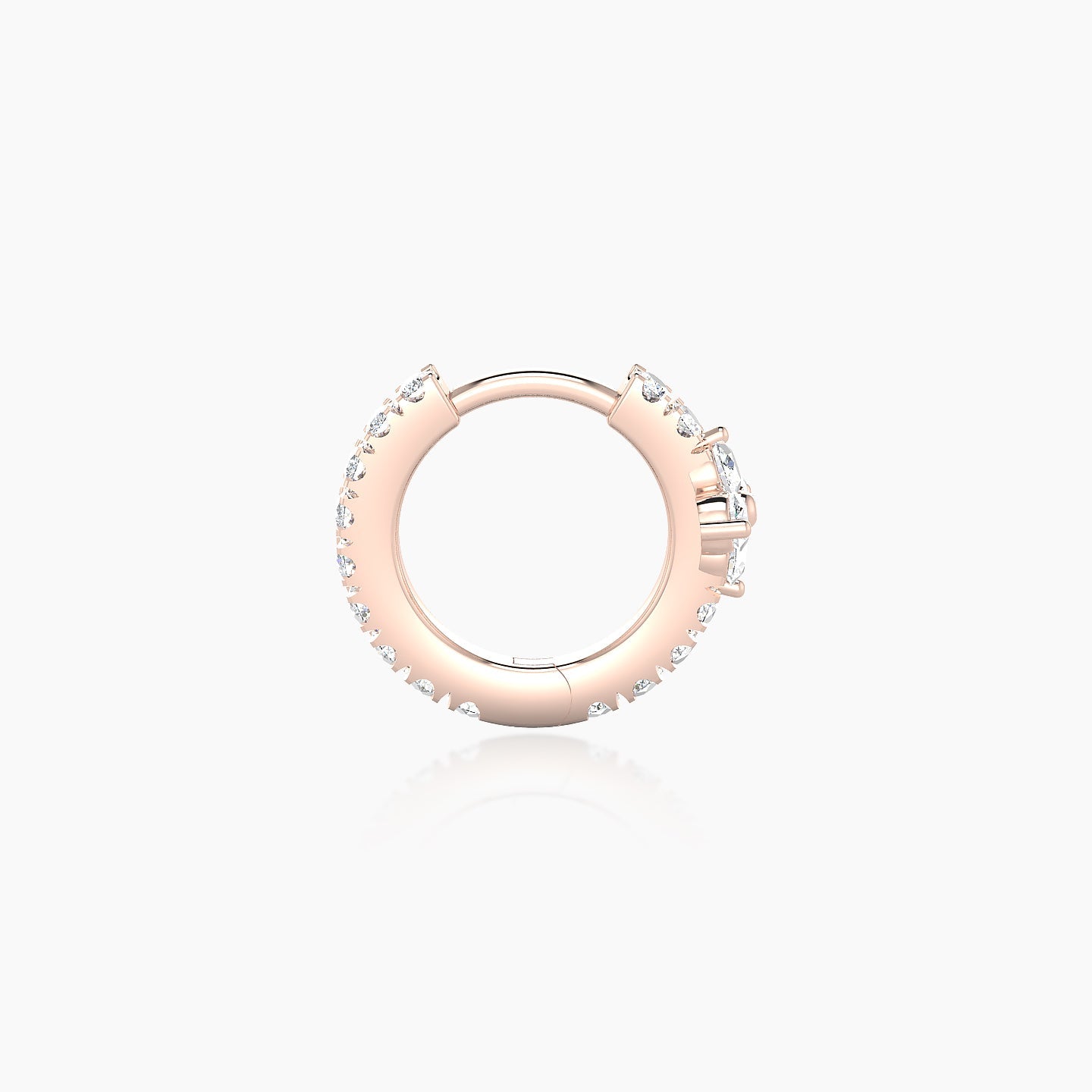 Eris | 18k Rose Gold 6.5 mm Flower Diamond Hoop Piercing