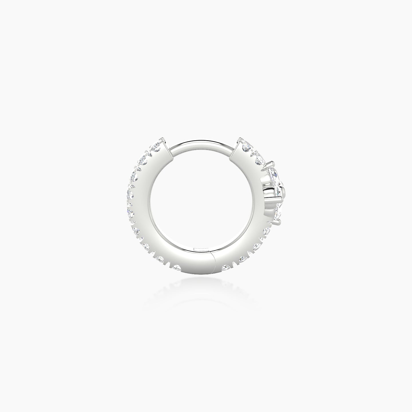 Eris | 18k White Gold 6.5 mm Flower Diamond Hoop Piercing