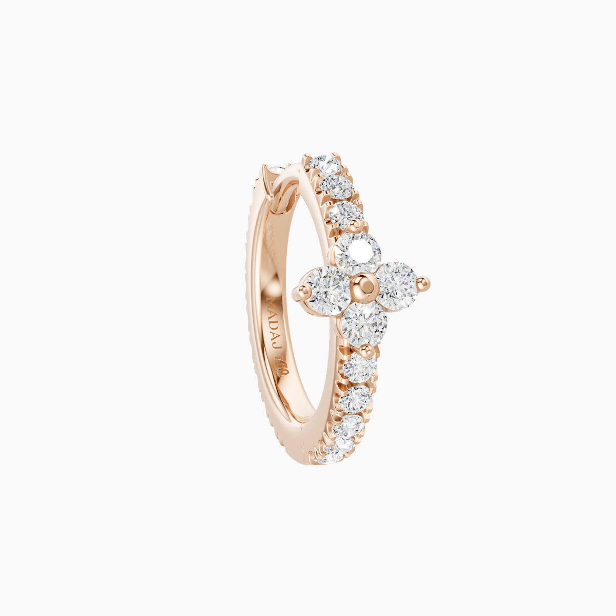 Eris | 18k Rose Gold 8 mm Flower Diamond Hoop Piercing