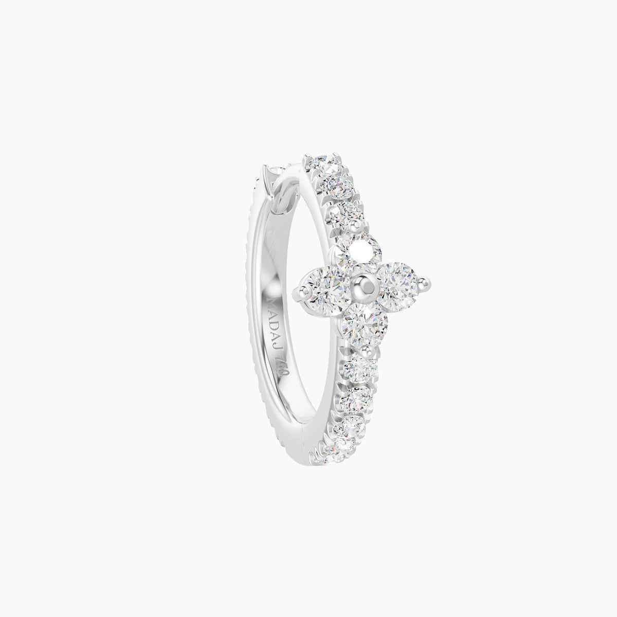 Eris | 18k White Gold 8 mm Flower Diamond Hoop Piercing