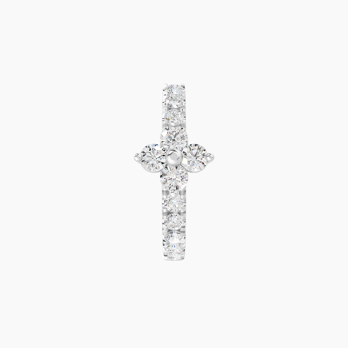 Eris | 18k White Gold 8 mm Flower Diamond Hoop Piercing