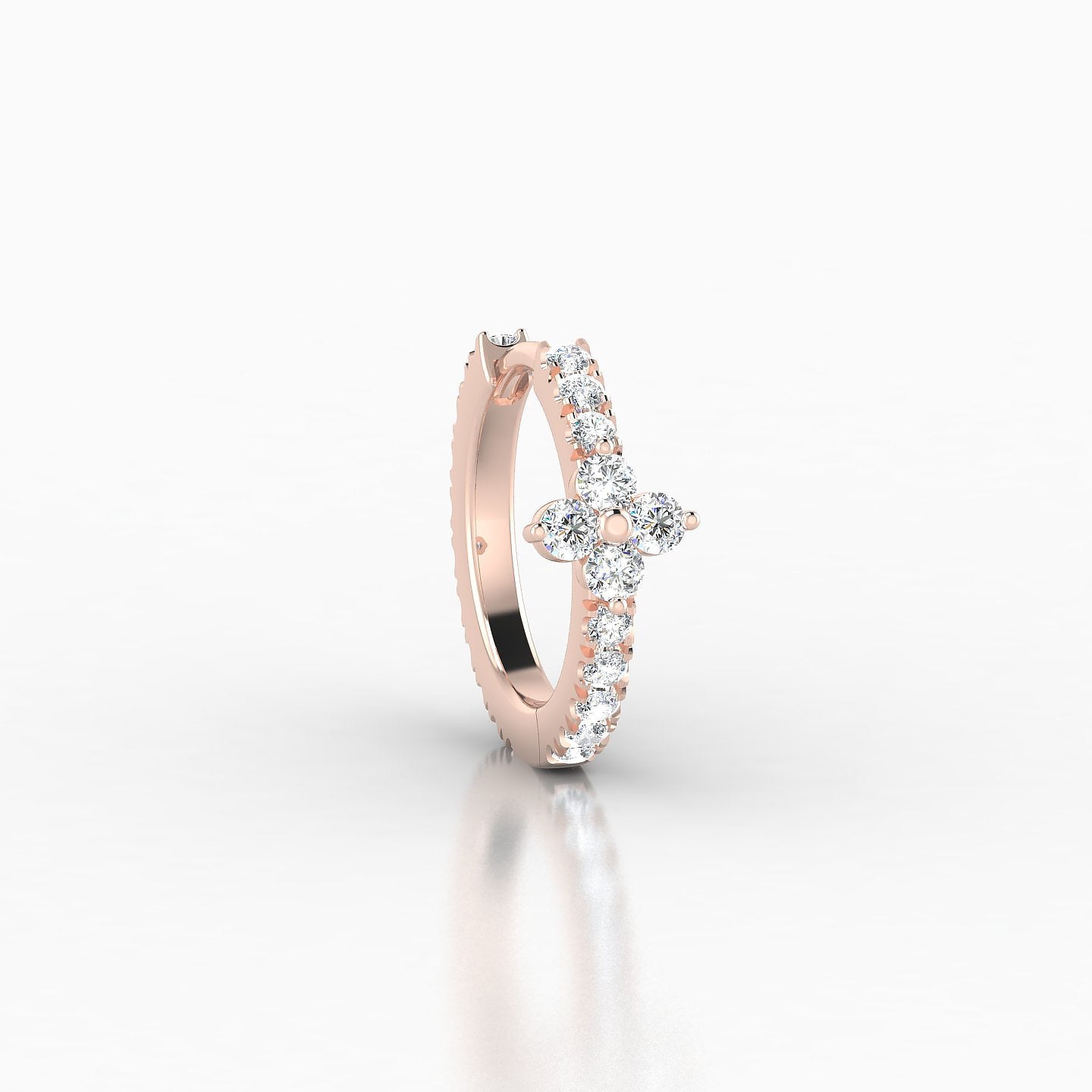 Eris | 18k Rose Gold 8 mm Flower Diamond Hoop Piercing