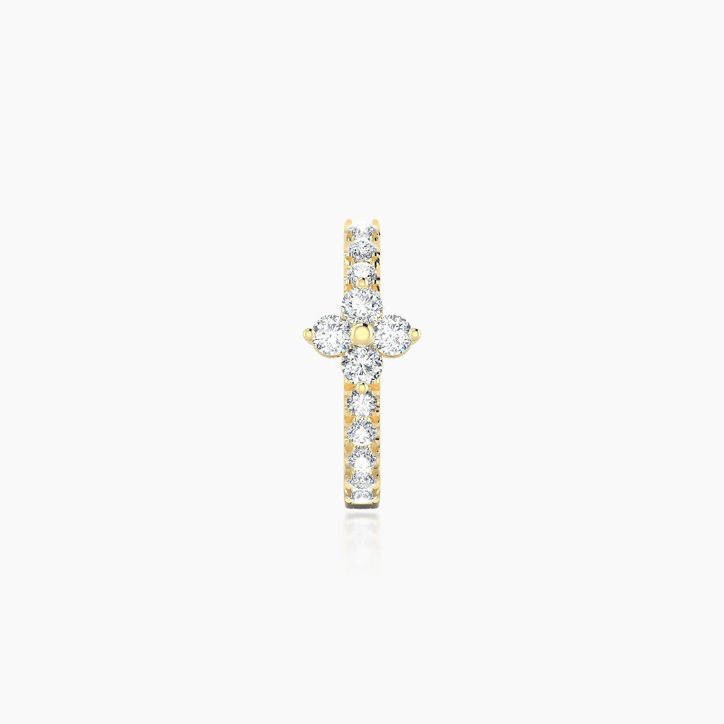 Eris | 18k Yellow Gold 8 mm Flower Diamond Hoop Piercing