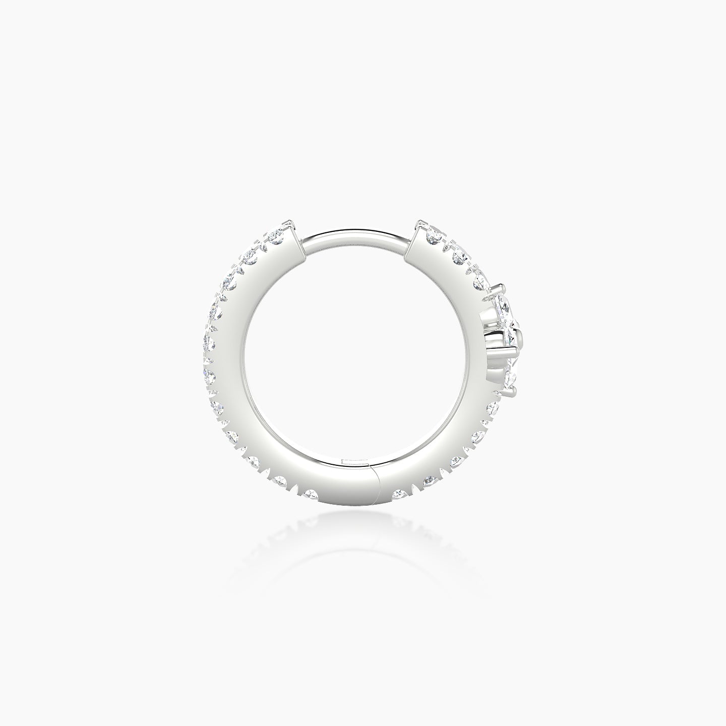 Eris | 18k White Gold 8 mm Flower Diamond Hoop Piercing