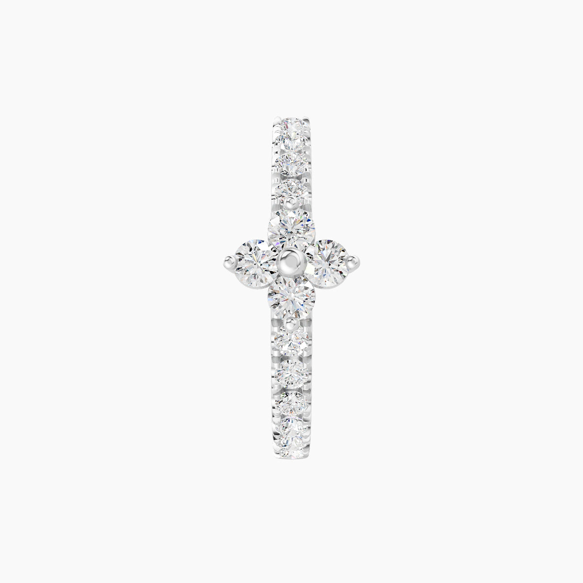 Eris | 18k White Gold 9.5 mm Flower Diamond Hoop Piercing